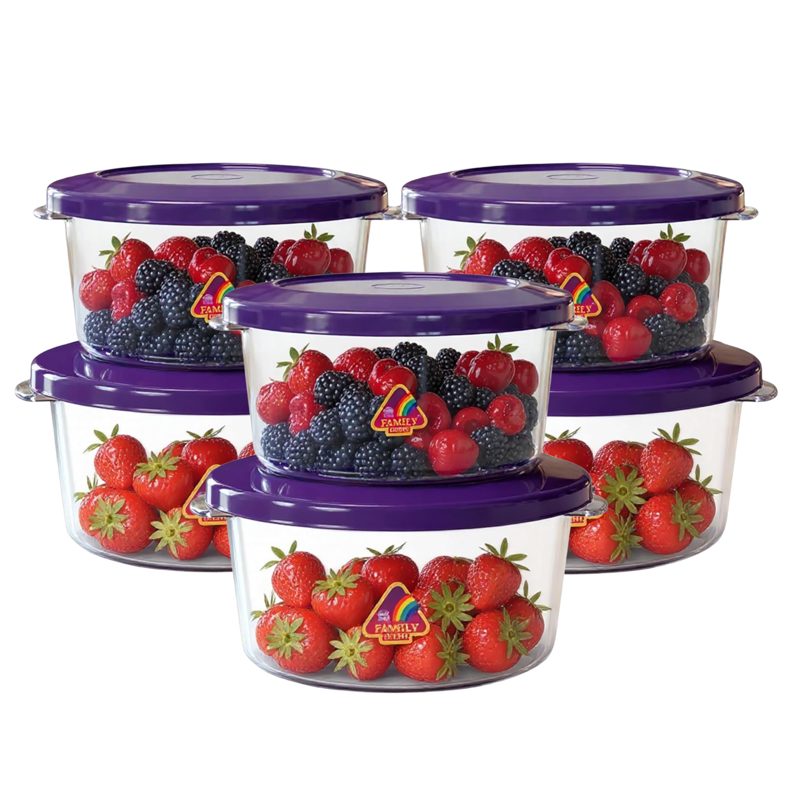 STL Plastic Food Storage Container (750ml X 3) & (1500ml X 3) containers with Lids, Microwave Freezer Safe Stackable Kitchen Storage Boxes Reusable Plastic Containers for Food,Snacks Leftovers