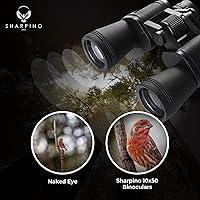 Vista 1 de Prismáticos de 10 x 50 para adultos de alta potencia, prismáticos gran angular con lente antirreflectante a prueba de niebla, impermeable, al aire
