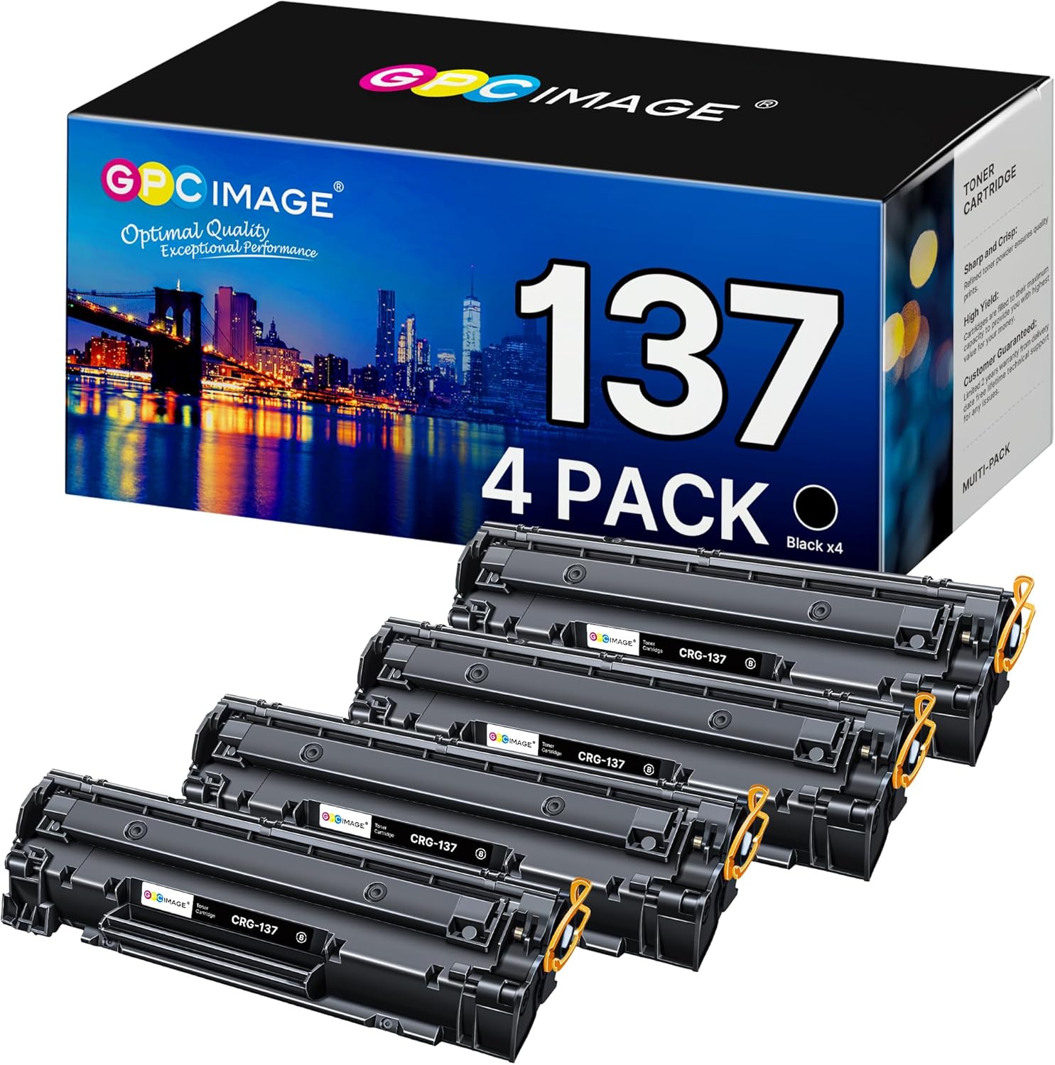 GPC Image 137 Toner Cartridges (4 Pack) for Canon/ImageClass
