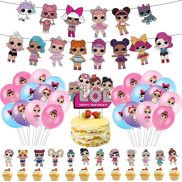 Buy LOL Birthday Decorations for Girls, Surprise Party Decorations including Latex Balloons