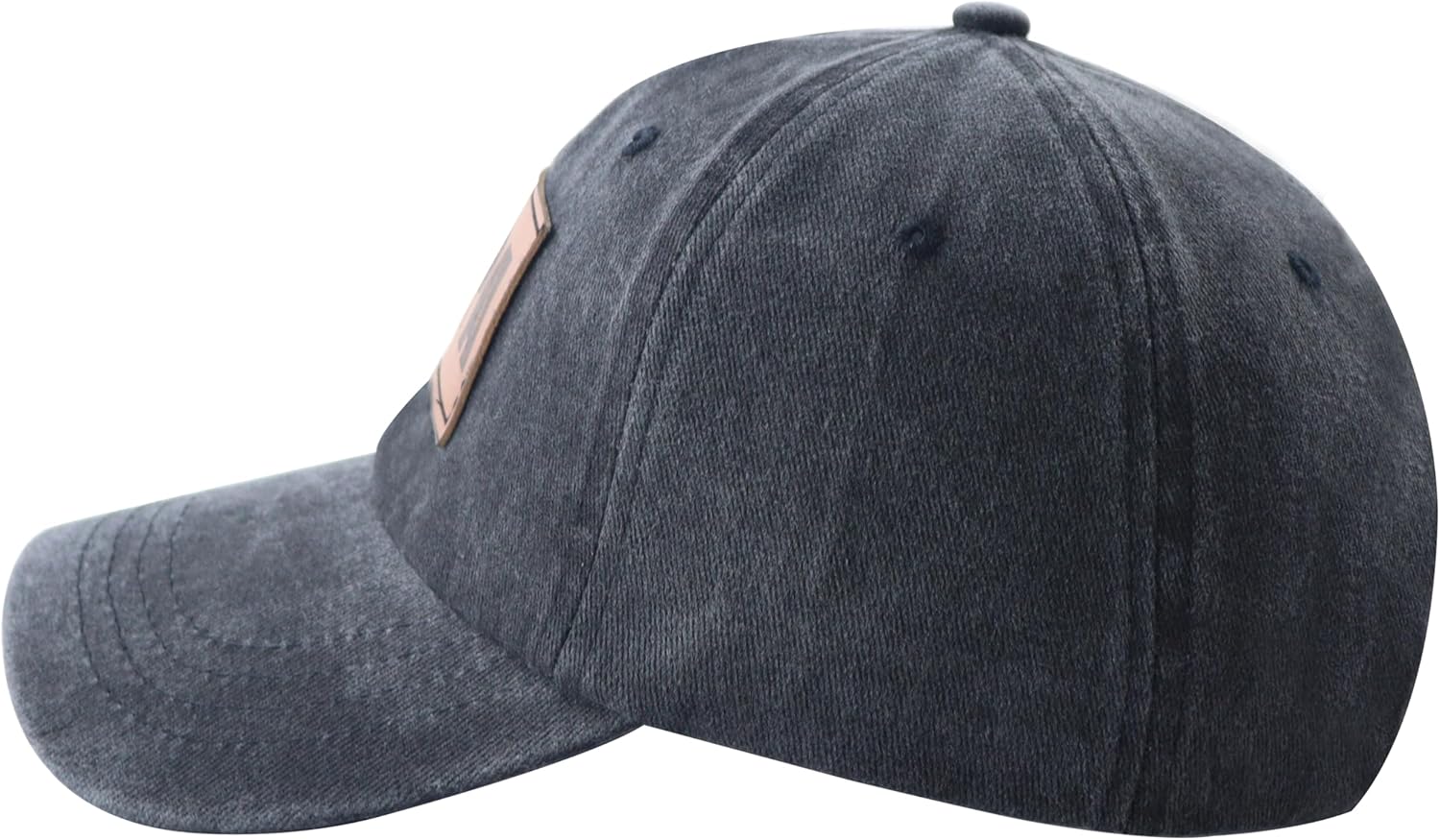 Fishing Papa Hats for Men, Vintage Cotton Fishing Decor Leather Patch Baseball Cap for Dad Papa - Image 4