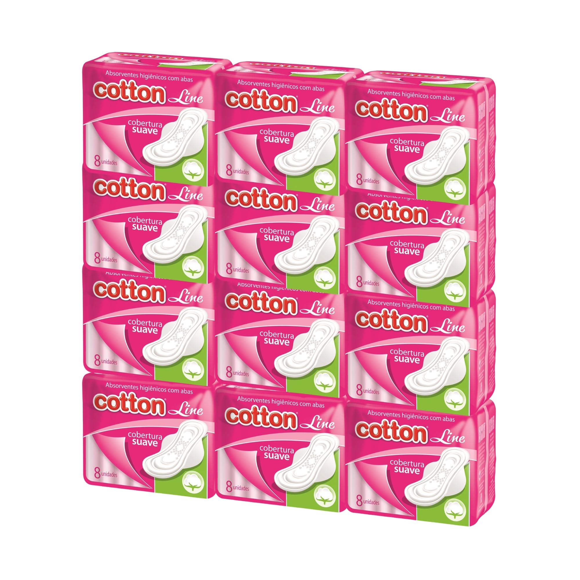 Absorvente Higiênico Com Abas Cobertura Delicada Kit 12 Unidades