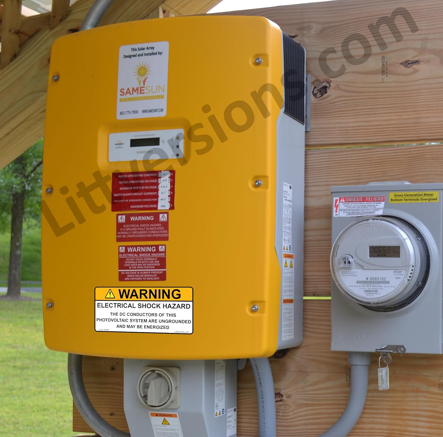 10 Pack 4.125"x 2" Solar NEC Complaint Warning Electrical Shock Hazard DC Conductors…Energized Laminated Labels Sticker 149886 596-00588 596-00662