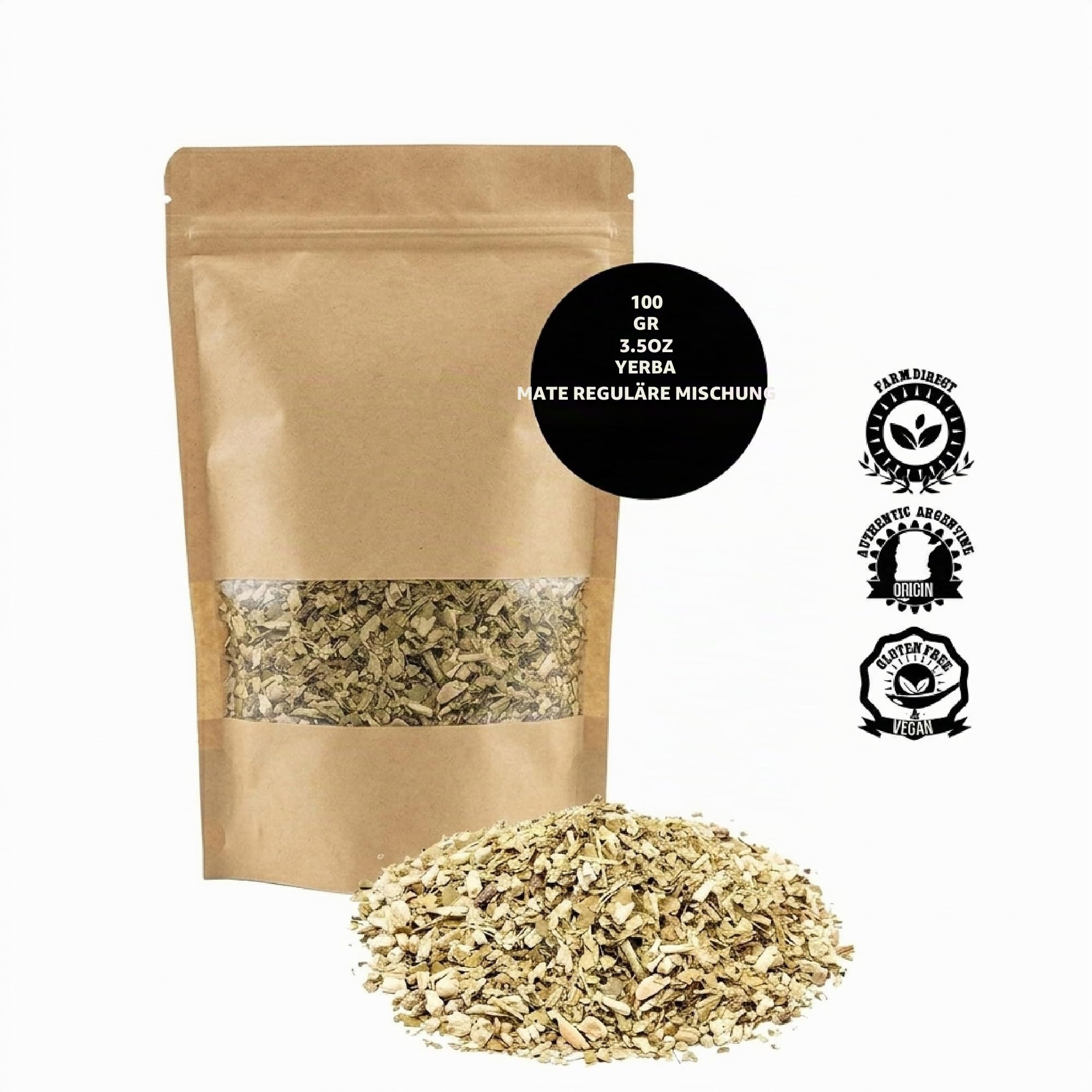 BALIBETOV Set mit 2 Yerba Mate Gourd und 1 Packung mit 100g Yerba Mate – Yerba Mate Cup Argentinien – 2 Mate Tassen, 2 Bombilla, 1 Reinigungsbürste, 1 lose Yerba Mate Tasche (DUNKLE BRAUNEE)
