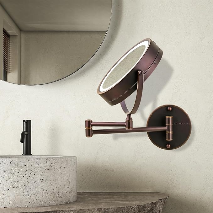 Espejo de Maquillaje con Luz OVENTE, 7" Doble Cara 1X/10X, Montaje Pared miniatura 9