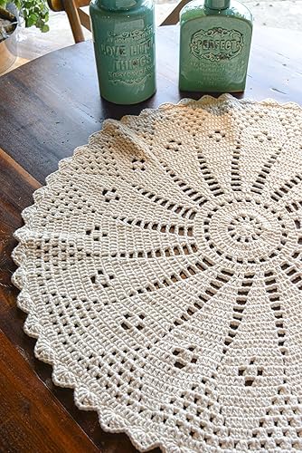 Miniatura 7 de Circulo - Hilo de algodón natural 410 grueso, 14.11 onzas de hilo sin teñir, 100% algodón brasileño para ganchillo, tejido y macramé, color 20,