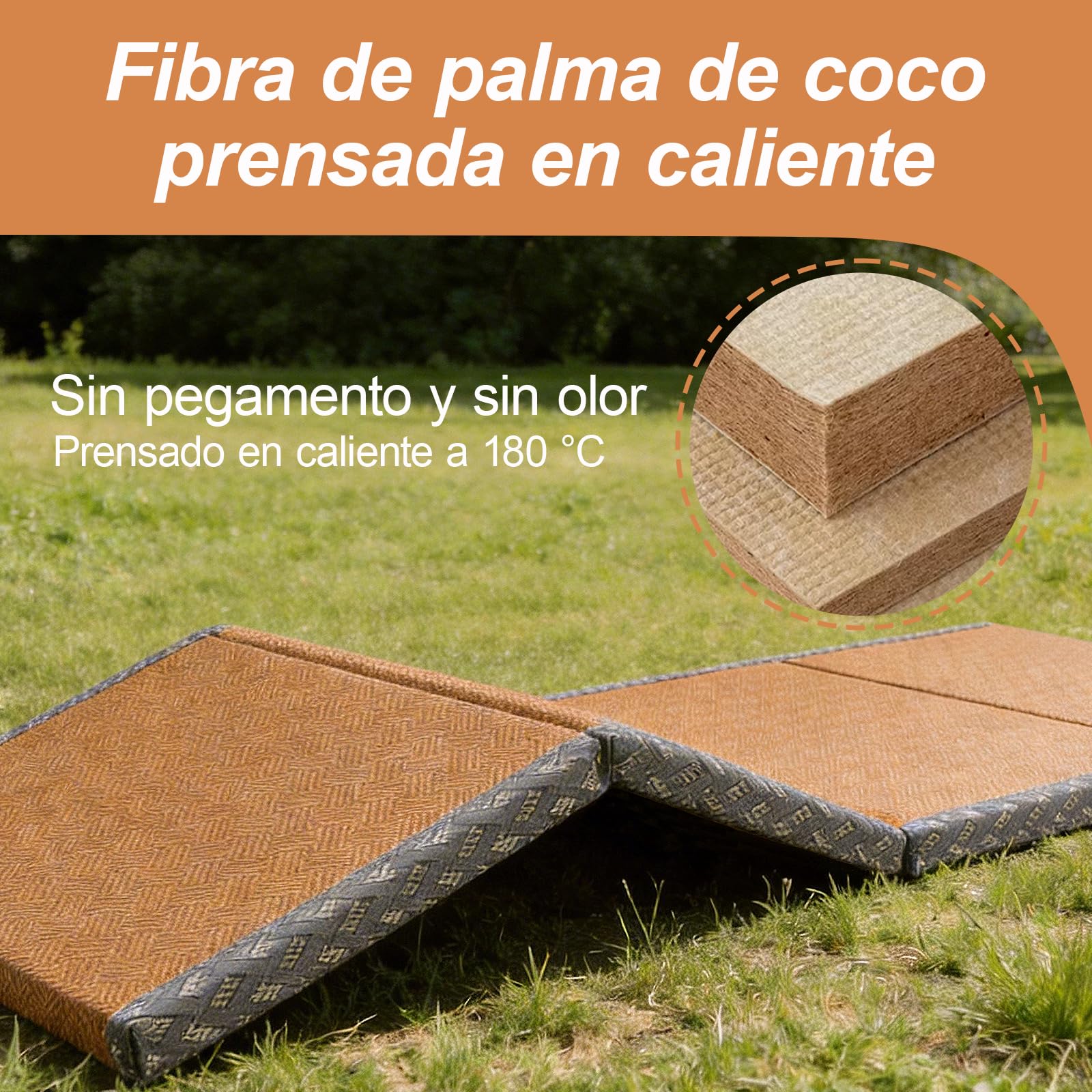 Tapete de Tatami Tradicional Japonés,Firme y Cómodo,Colchón de Tatami Japonés Tradicional Fibra de Coco,Colchón de Futón con Fibra de Coco,para Meditación,Yoga,Zen(Size: 100×200×3.5cm)