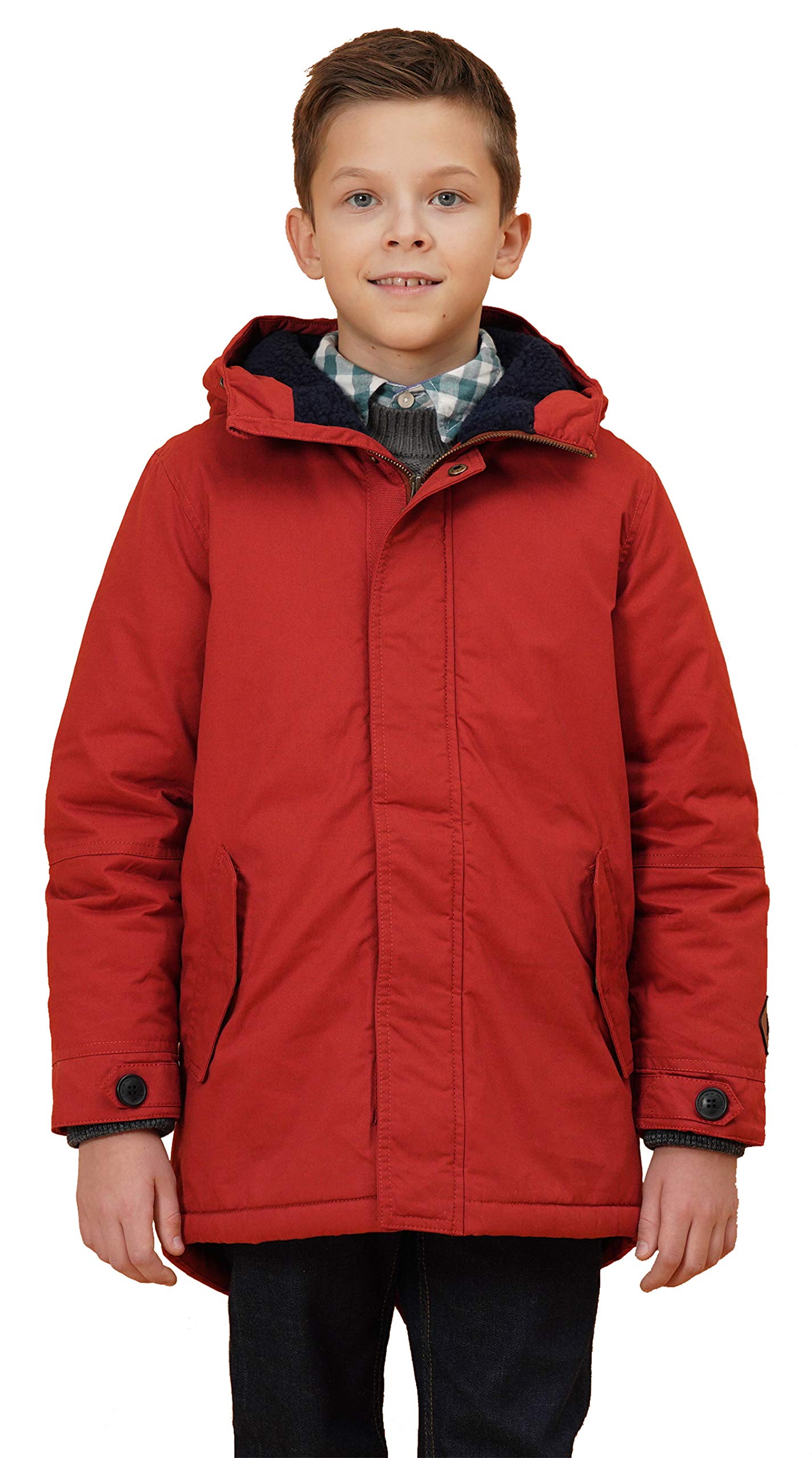 maoo garden Boys Winter Coat Kids Heavyweight Sherpa Lined Jacket Cotton Windproof Anorak Jacket