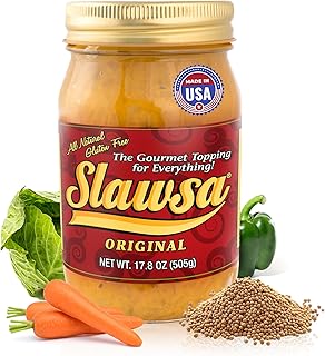 Slawsa Original — The Crunchy Relish Alternative | All-Natural Gourmet Topping for Hot Dogs, Burgers & Brats, Never Watery, Sweet & Tangy with Mild Kick, Gluten-Free, Vegan, Woman-Owned USA | 17.8 oz
