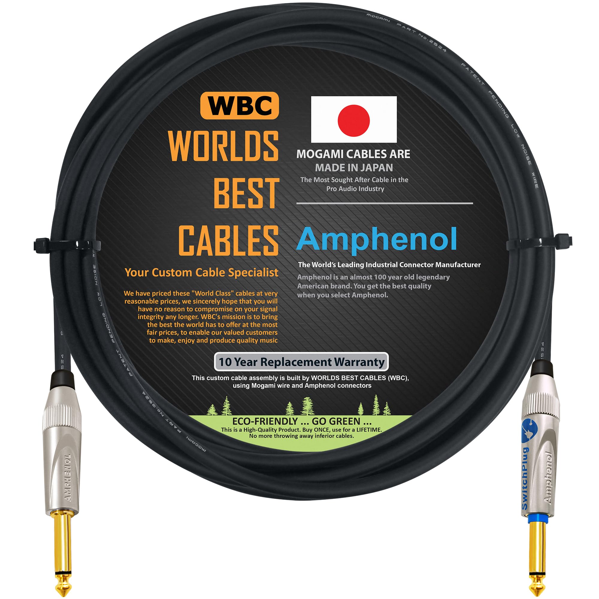 Mogami Amphenol ケーブル　セット Amazon.com: WORLDS BEST CABLES 12 Foot - Guitar Bass Instrument