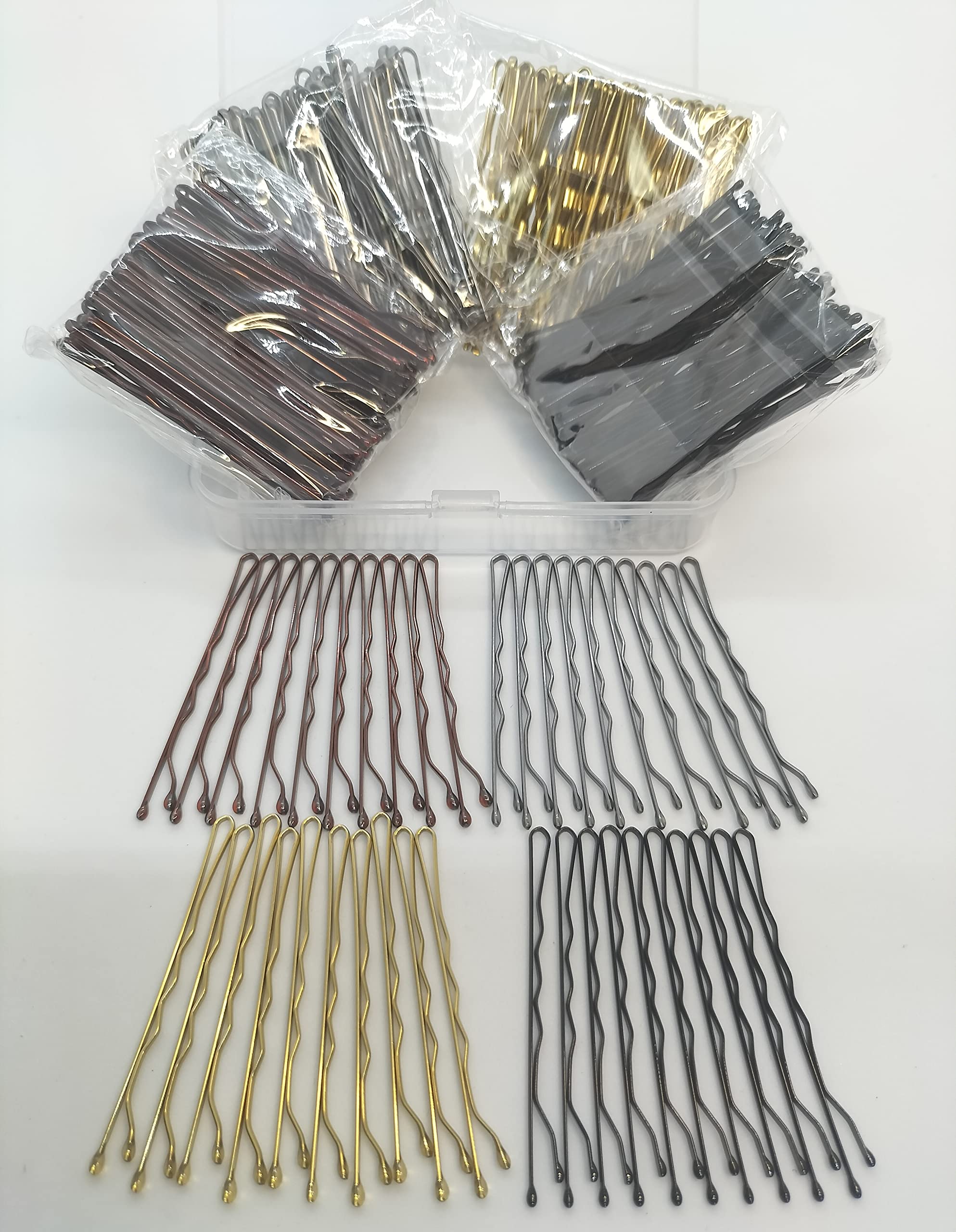 Eva's Selection Women Girls Hair Pins 4 Colors(Black/Brown/Gold/Silver)200 pcs(50 pcs per Color)