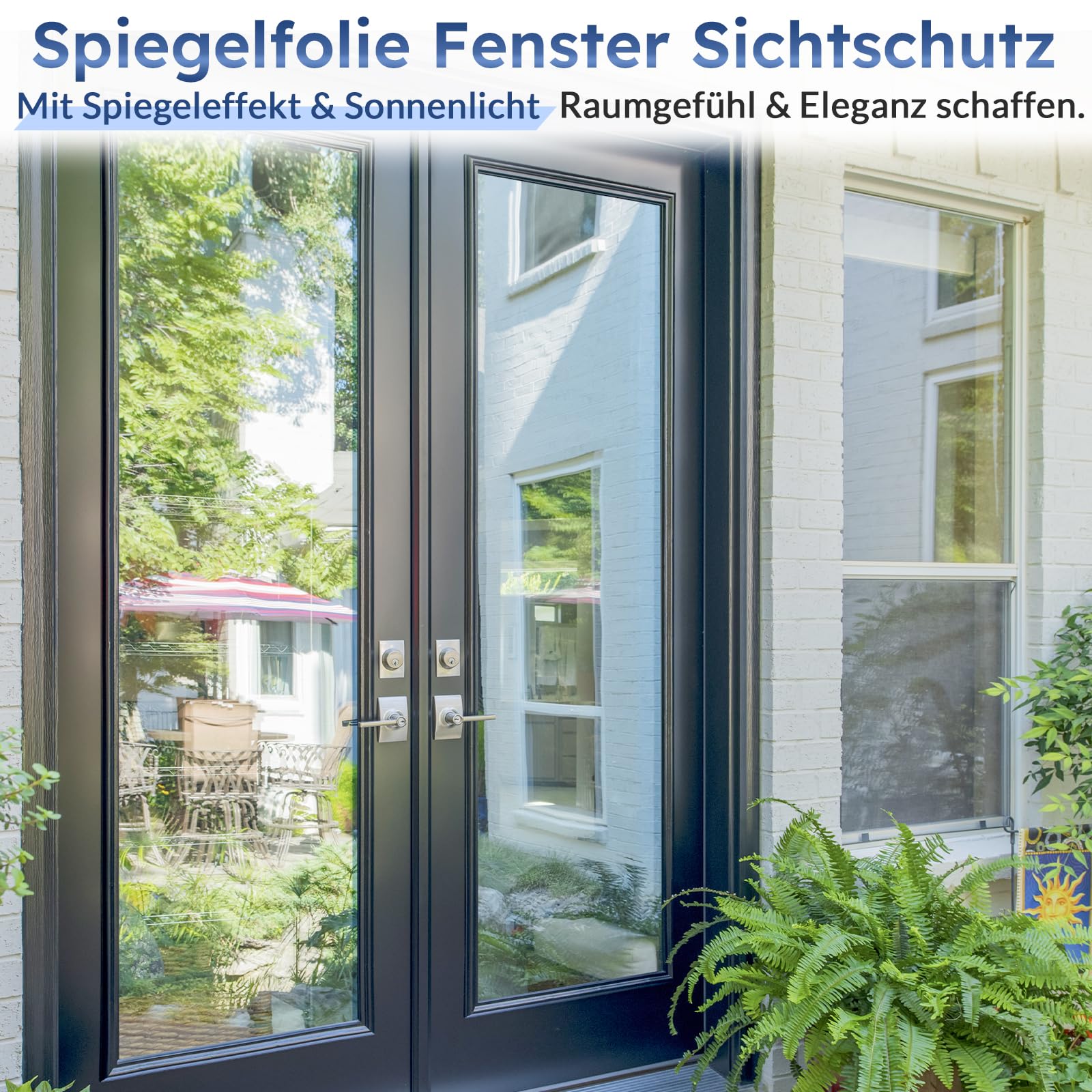 rabbitgoo Pellicola Specchio per Vetri Finestre 90x400cm Argento, Pellicola Oscurante Vetri Finestre Anti UV, Pellicole Privacy Unidirezionali con Controllo del Calore Adatto per Casa Ufficio