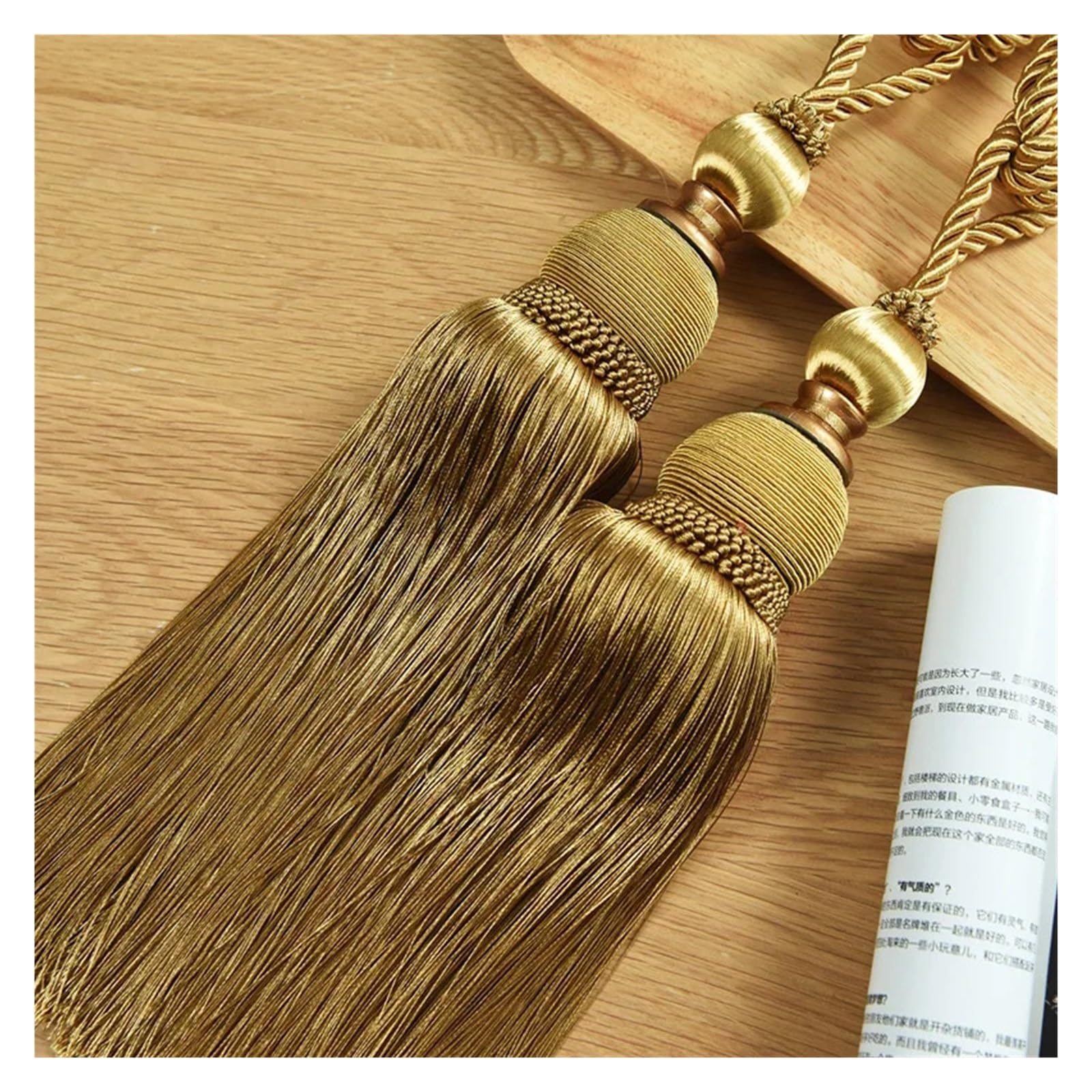 Lot de 2 sangles de rideau, décorations de fenêtre, boules à suspendre, décorations de mariage, pompons, accessoires de décoration d'intérieur (gris)