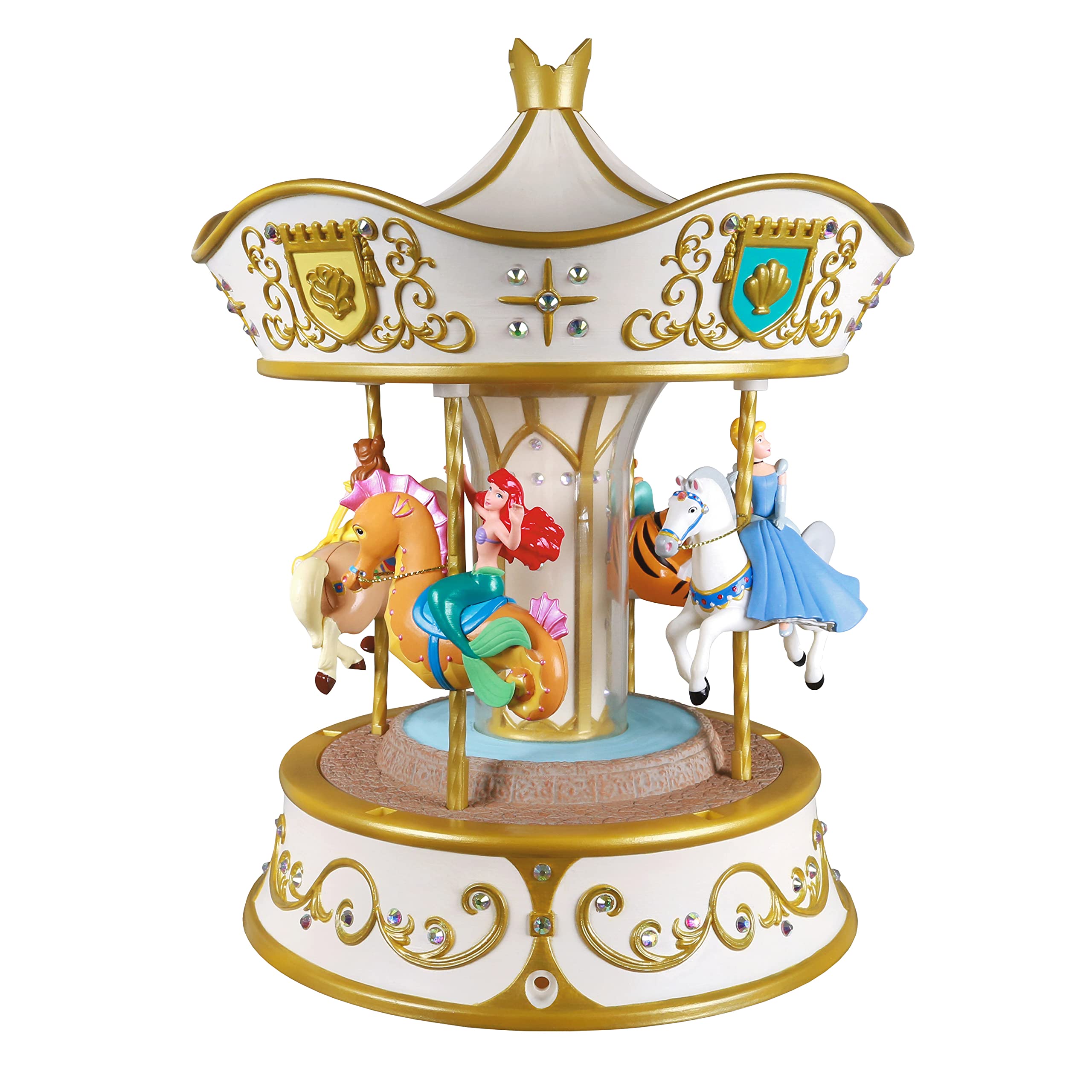Hallmark Keepsake 2021 Christmas Decoration, Disney Princess Dreams Go Round Carousel Musical with Light and Motion