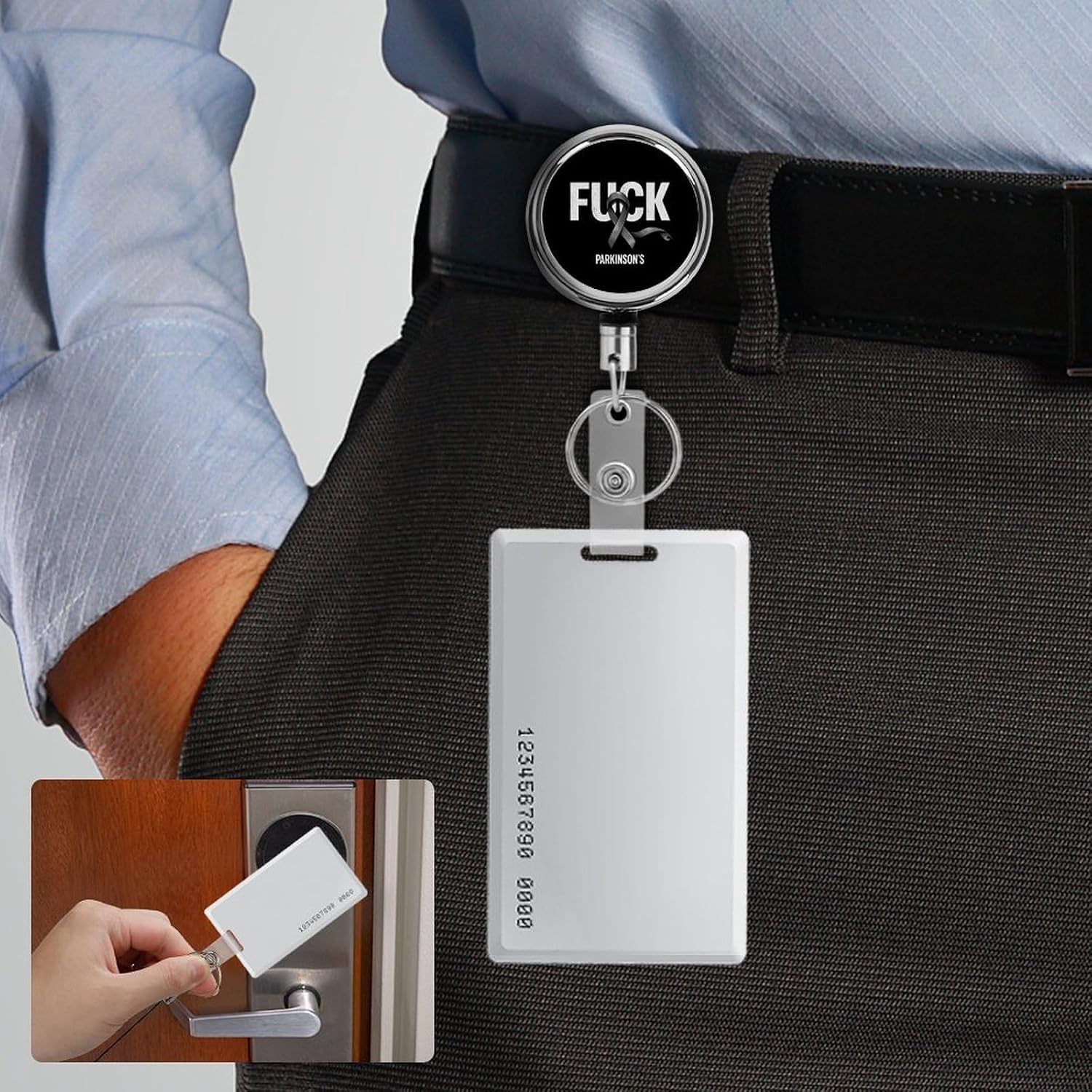 Fuk Parkinson's Ribbon Retractable Badge Holder Name Tag Holder image 5