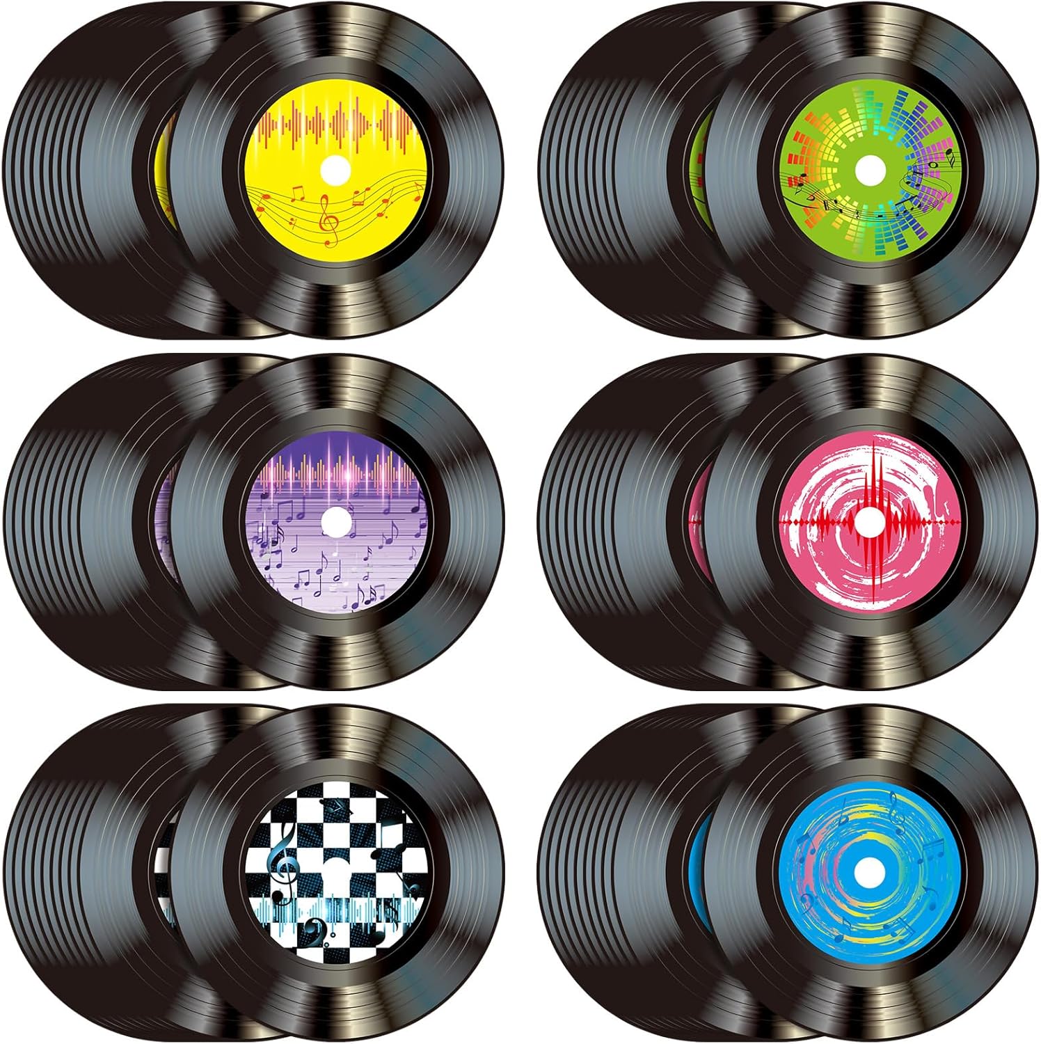 FillTouch 60 Pcs 13'' 1950's Rock and Roll Vinyl Record