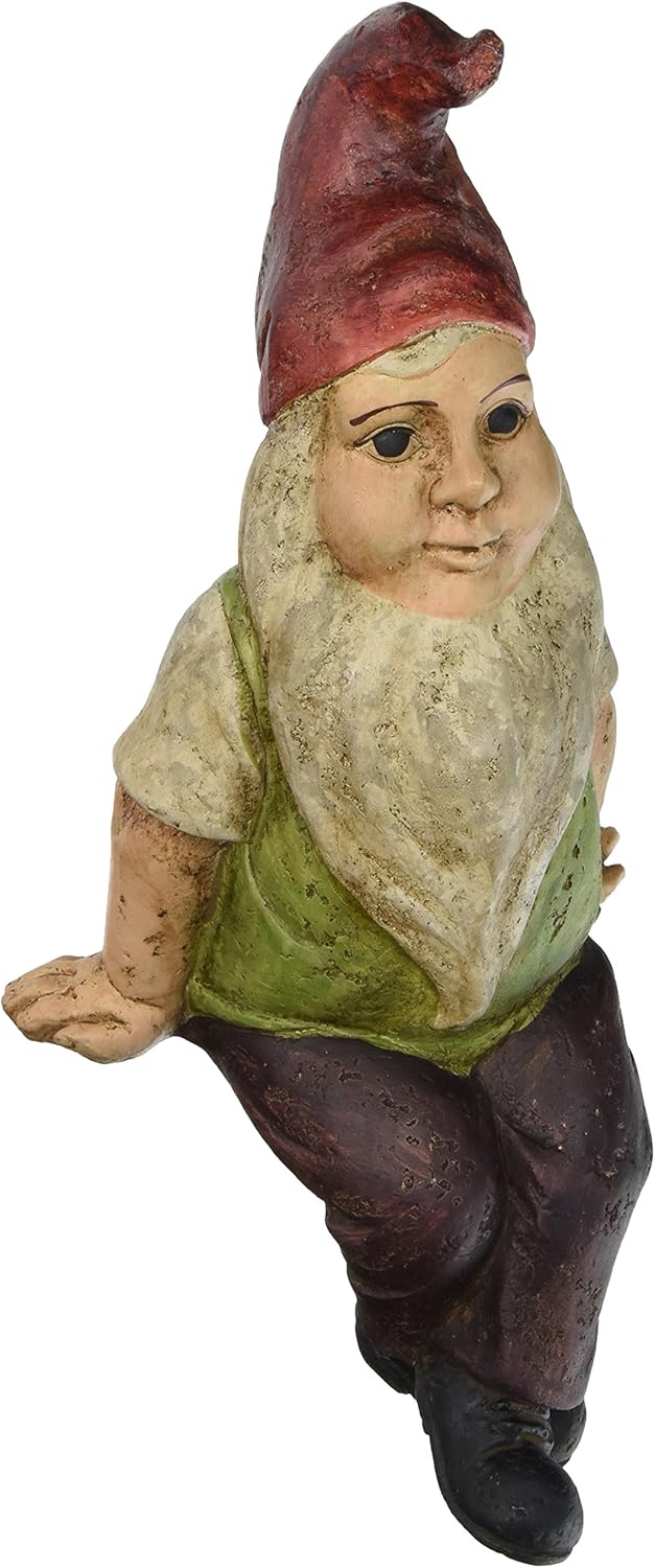 Abbott Resin Garden Gnome/Statue, Medium, Green Finish