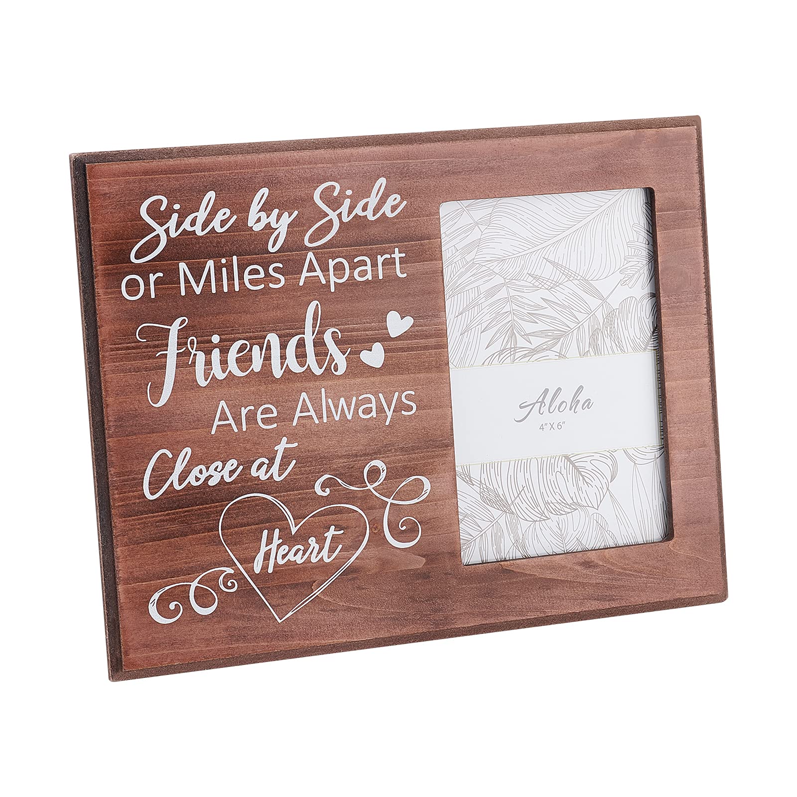 FINGERINSPIRE 6x4inches Friend Gifts Photo Picture Frame Long Distance Relationships and Bestie Gifts - Side by Side or Miles Apart Friends are Always Close at Heart