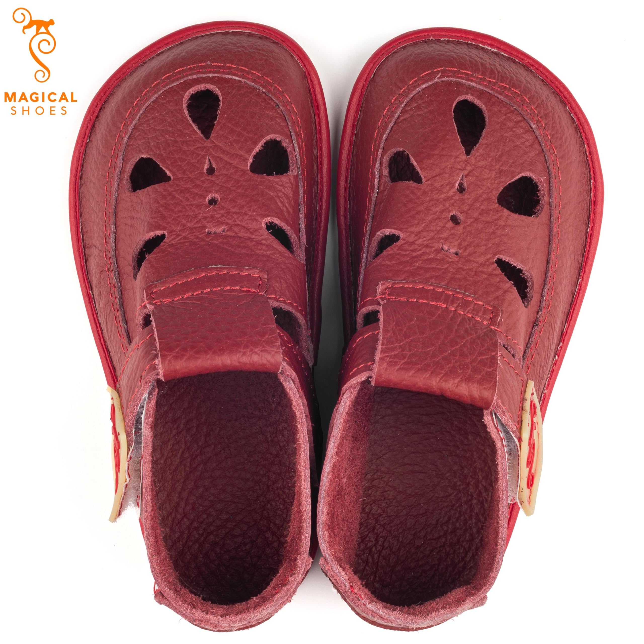 Magical Shoes Zapatos Descalzos para Niños, Zapatillas Infantil, Calzado con Suela Antideslizante, Zapatos Minimalistas Niña y Niño, Talla 25, Rojo, Coco