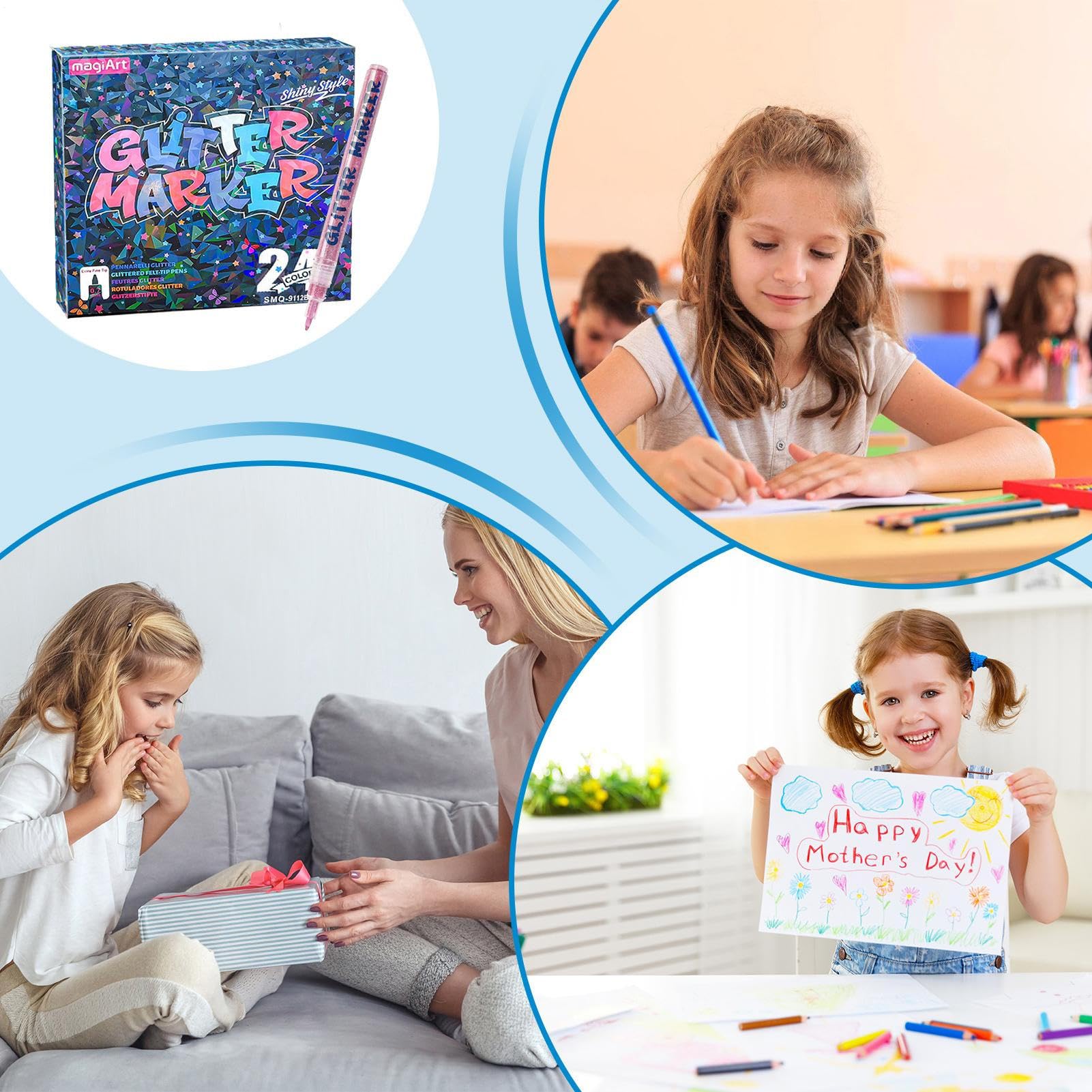 Pennarelli da pittura lucidi, pennarelli colorati anti-sbavature, pennarelli per realizzare biglietti e disegnare, per bambini, adulti, studenti, artisti, insegnanti, dilettanti, casa, ufficio