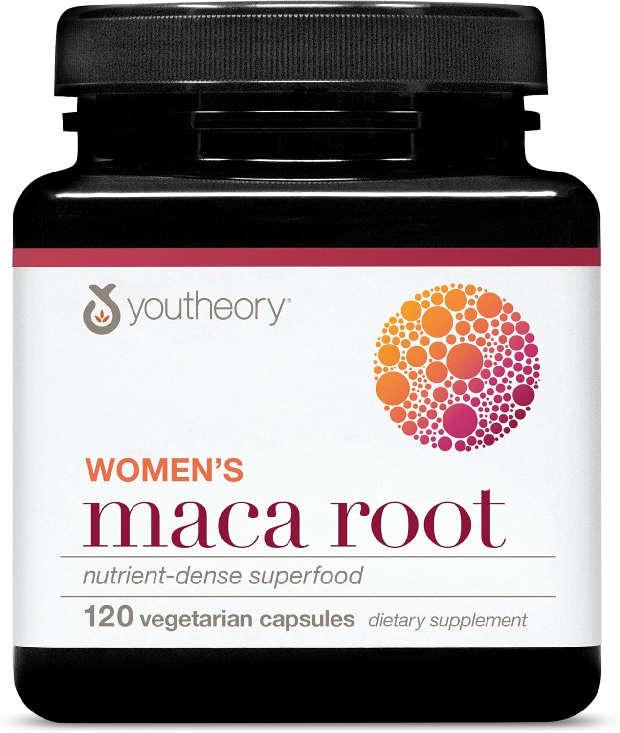 Youtheory Women's Maca Root - Vegan Energy & Menopause Support Supplement with Peruvian Ginseng* - Premium Supplement for Women - Dairy, Soy & Gluten Free - 120 Vegetarian Capsules