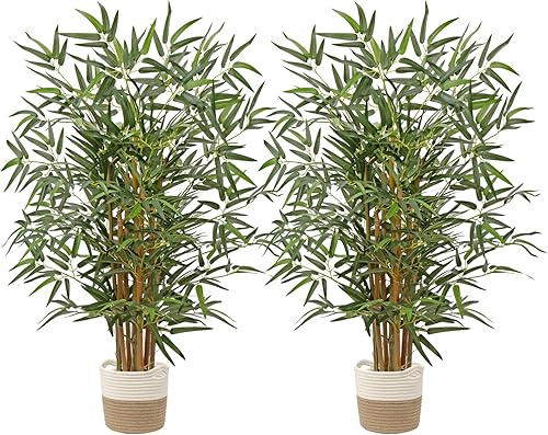 Miniatura 1 de Árbol de seda artificial de bambú de 3 pies de vegetación artificial en maceta de 36 pulgadas para decoración de interiores y exteriores, oficina en