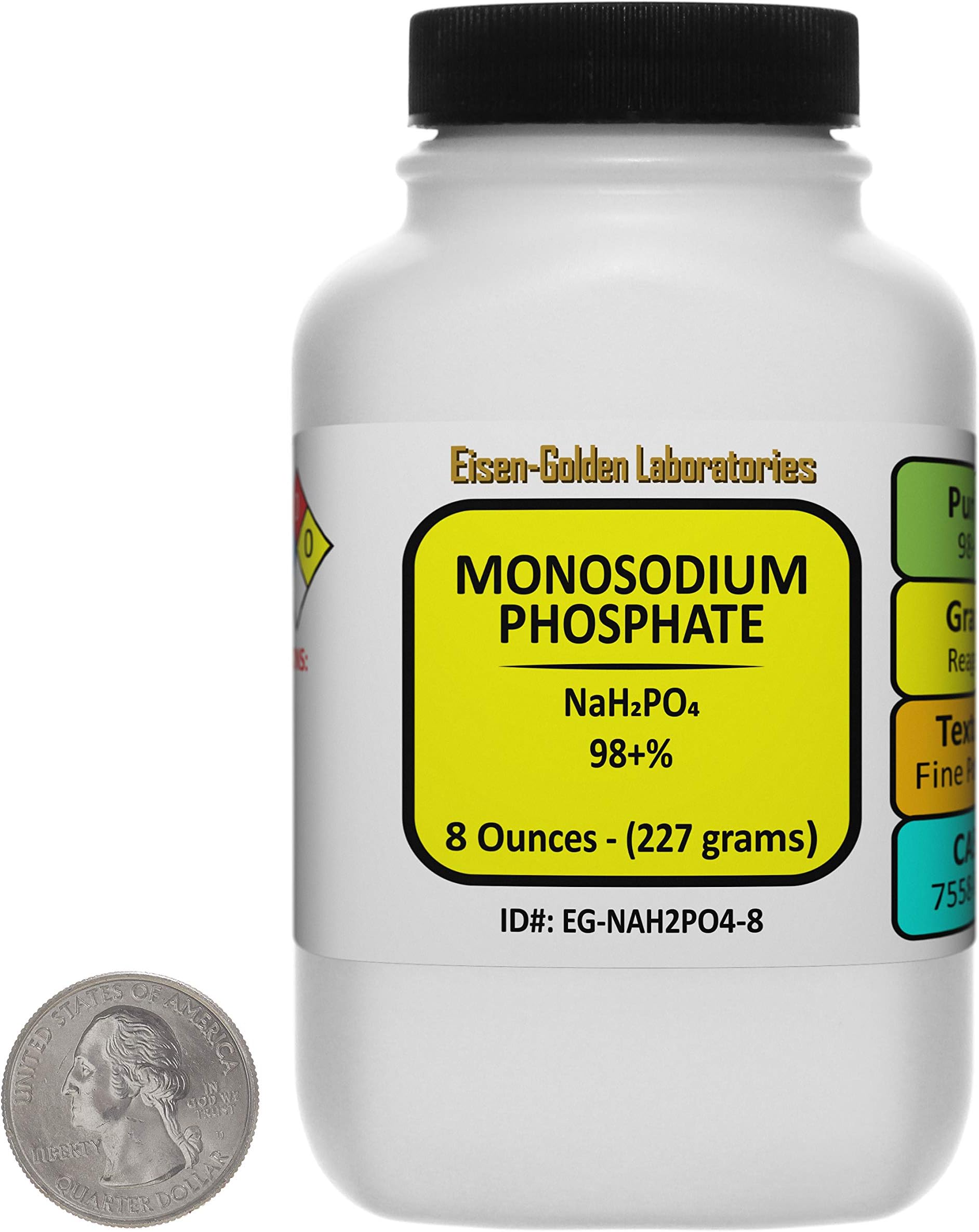 Monosodium Phosphate [NaH2PO4] 98+% AR Grade Powder 8 Oz in a Bottle