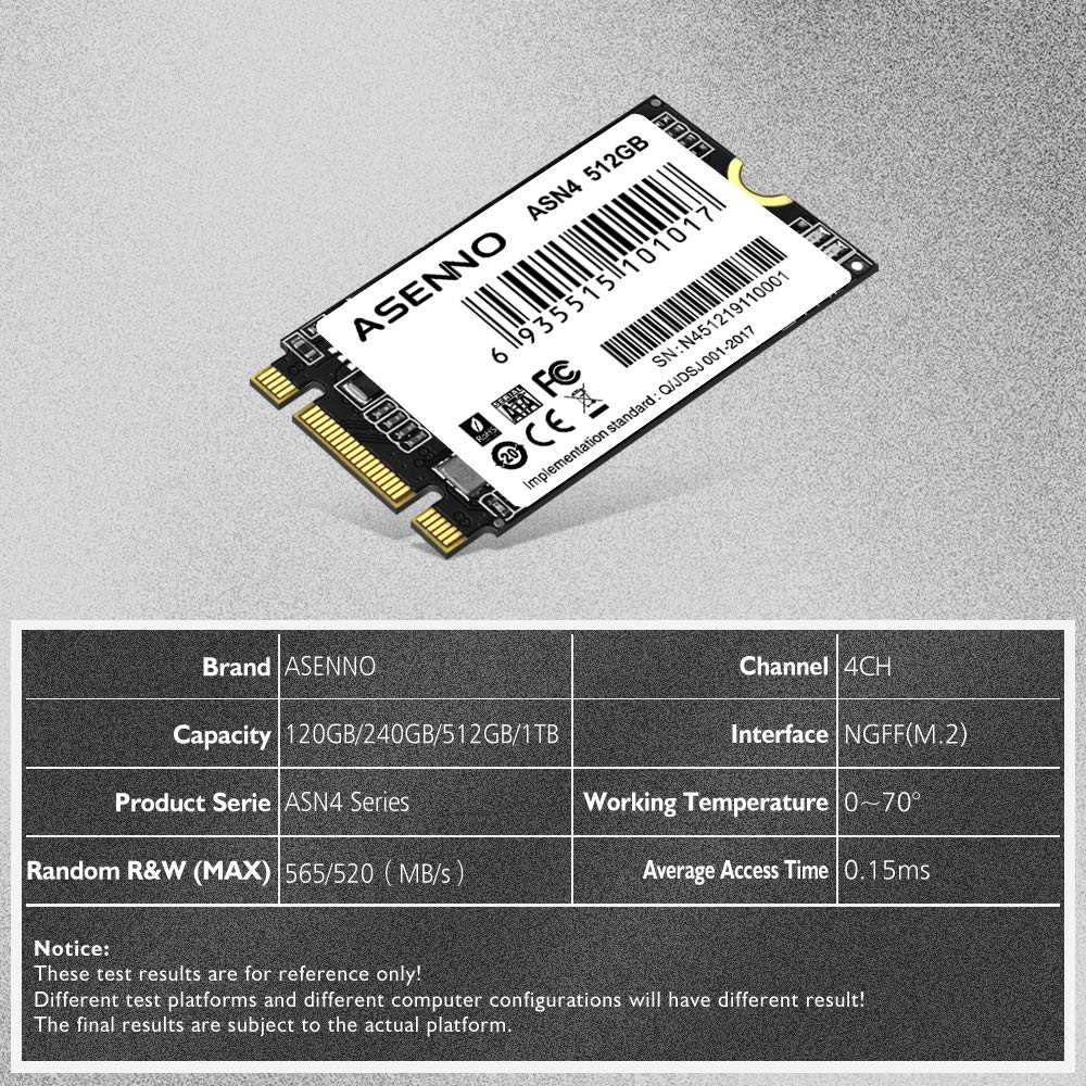 SSD M.2 SATA III De 256GB, 128GB O 512GB - Formatos 2242/2260/2280, Velocidades Hasta 550MB/s, Para Portátil
