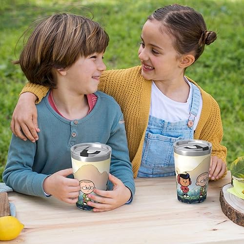 Miniatura 7 de Xavier Anime Riddle And The Secret Museum - Vaso aislado de acero inoxidable de 12 onzas, taza de café de viaje de anime con tapas y pajillas, taza