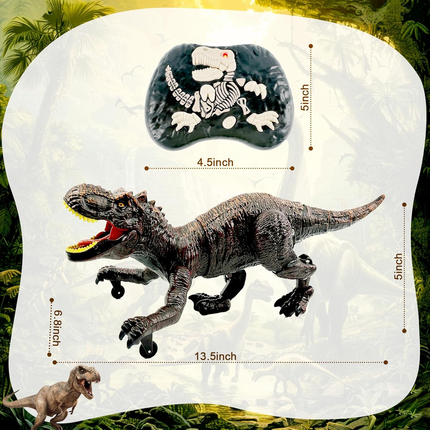 TALGIC Remote Control Dinosaur Robot Toy for Boys 4-7, RC Dinosaur with Realistic Legs & Spray Stream for Kids 3 4 5 6 7 9 Year Old Boy Birthday Gift (Red)