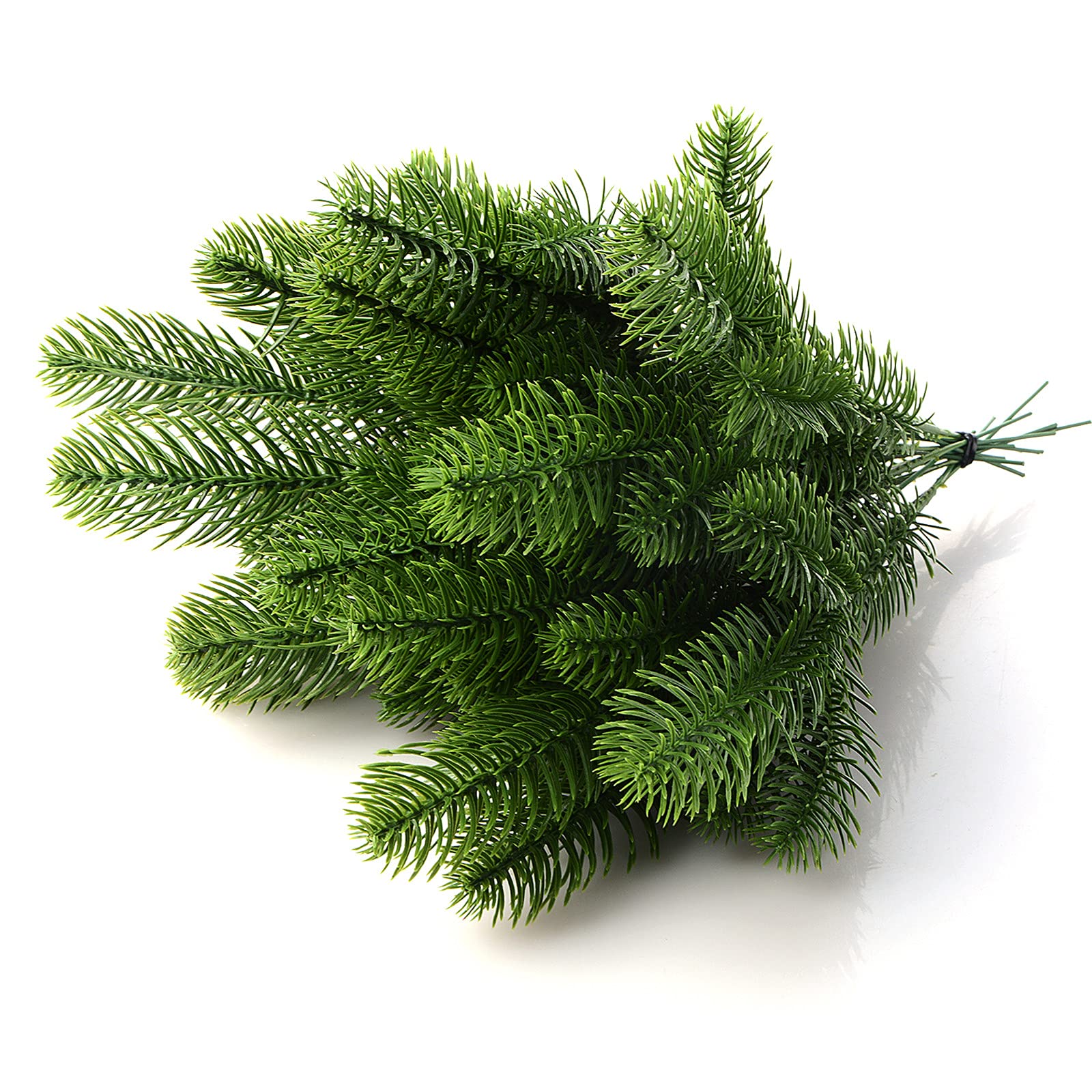30 Rami Di Pino Artificiali Per Decorazioni Natalizie, In PVC, Lunghi 24 Cm, Colore Verde, Per Casa E Addobbi - 2