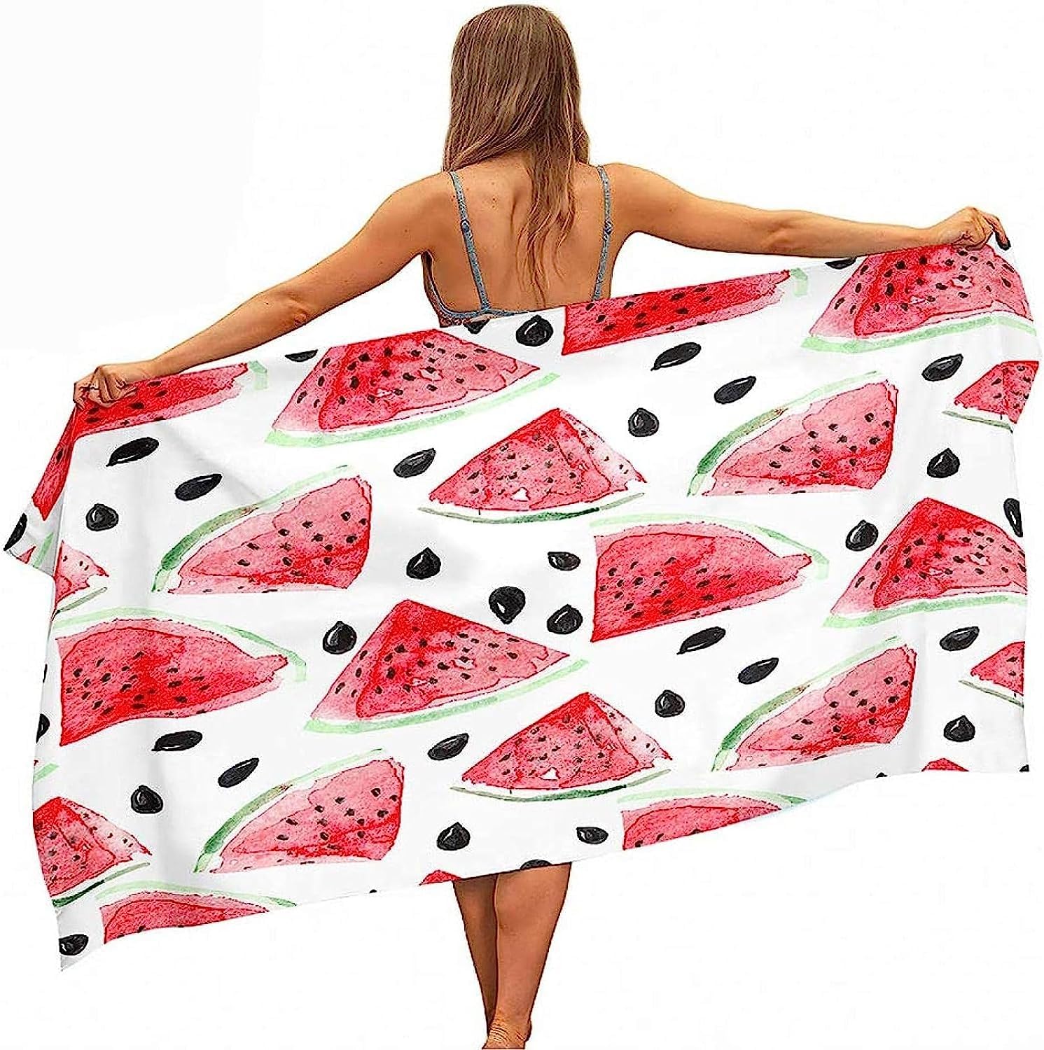 Telo Mare 3D Anguria Dei Cartoni Animati 200 X 200 Cm, Telo Da Bagno, Telo Da Spiaggia In Microfibra. Asciugamano Ultra Leggero E Ad Asciugatura Rapida Per Sport, Coperta Da Spiaggia, Coper -5A8A+V7P