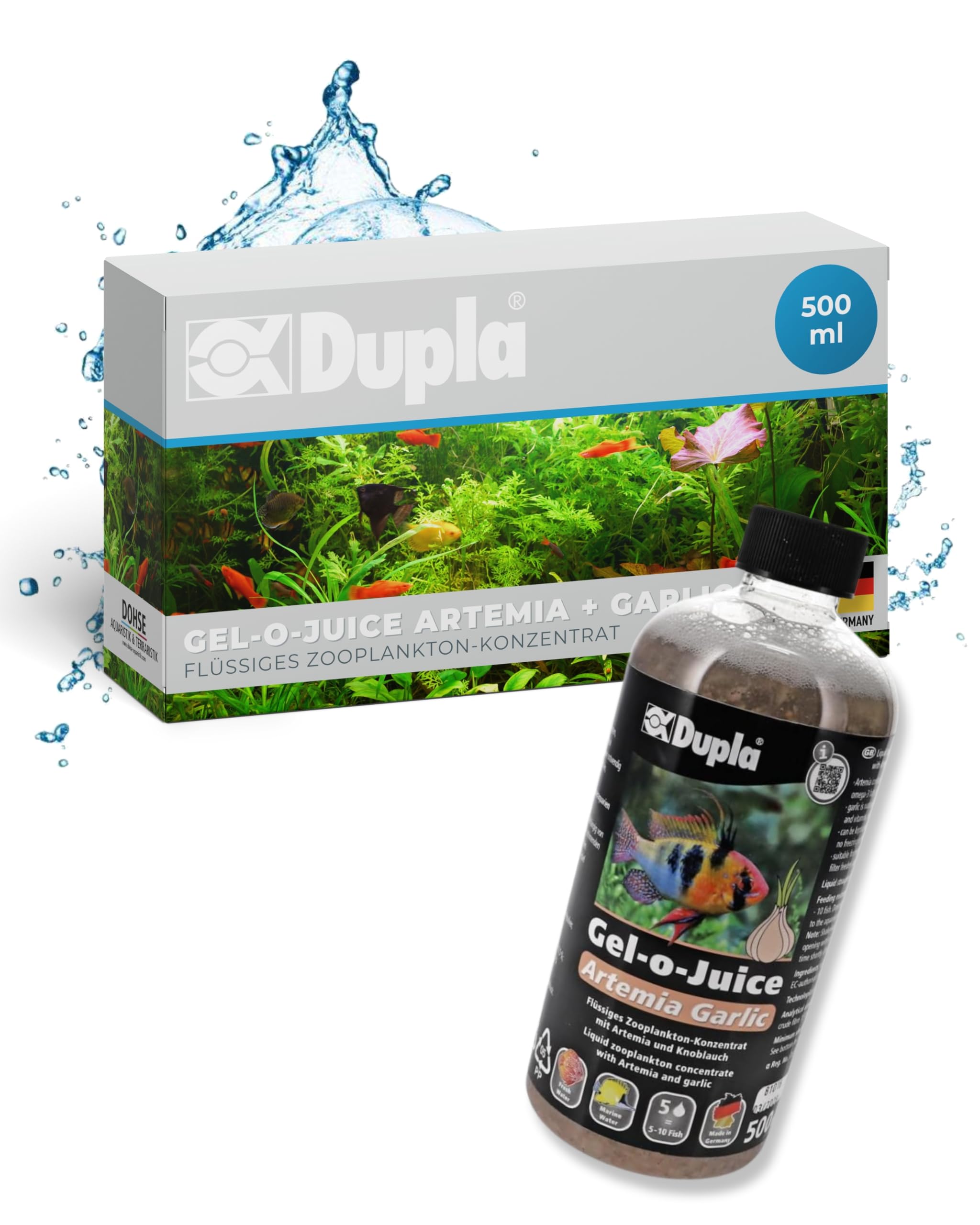 Dupla Gel-o-Juice Artemia + Garlic I 500 ml I flüssiges Zooplankton-Konzentrat mit Artemia und Knoblauch I für gutes Fischwachstum und gesunde Korallen I nährstoffreiches Fischfutter