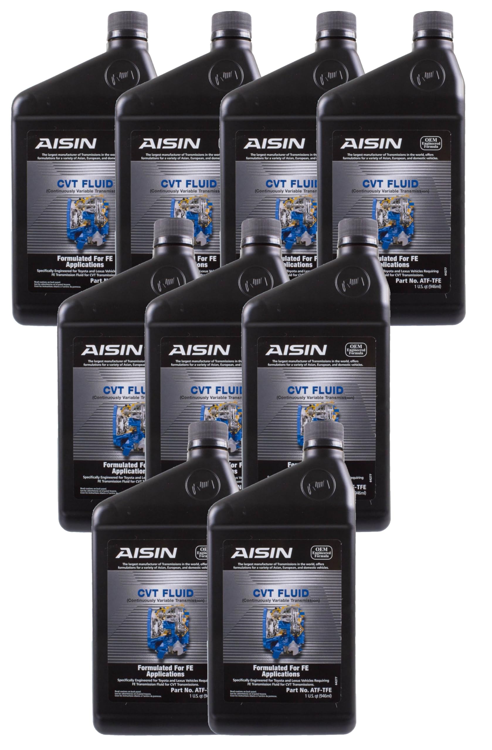 Aisin 9 Quart Auto Trans Fluid CVT ATF-TFE for UX200 iM iQ Corolla 9 x 1qt