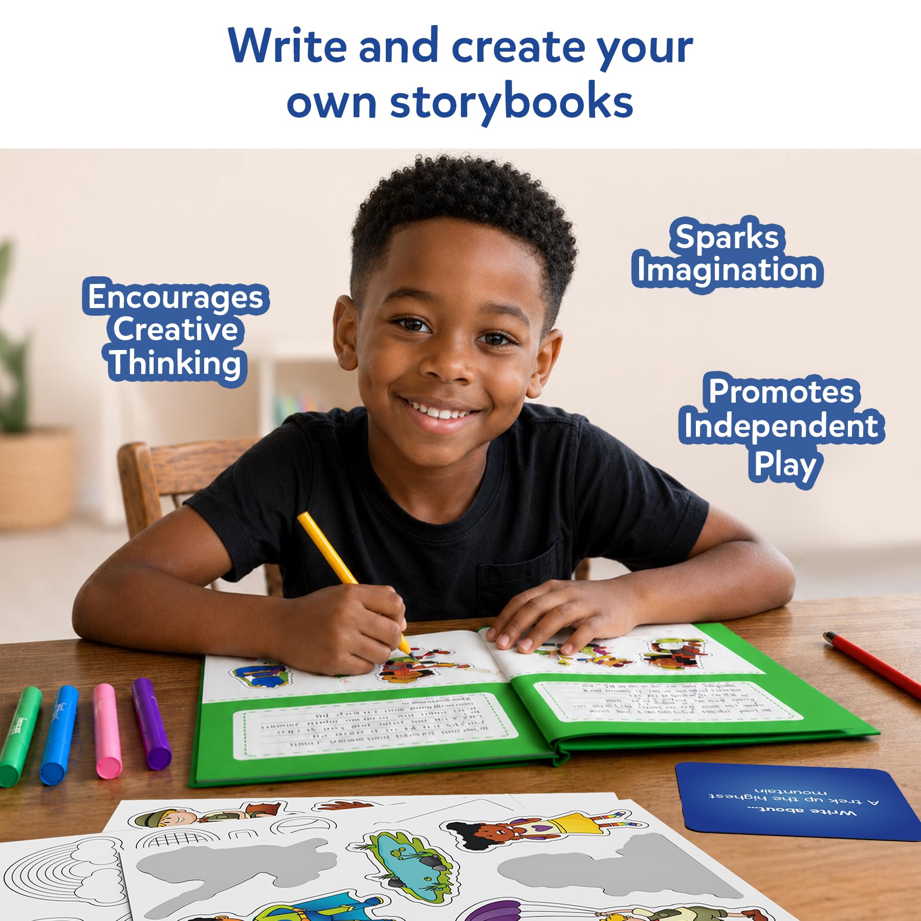 Skillmatics Storybook Art Kit - All My Adventures Art Kit per bambini, scrivere e creare libri di fiabe, attività creativa per ragazzi e ragazze, kit fai da te, oltre 150 adesivi, regali per età 5, 6,