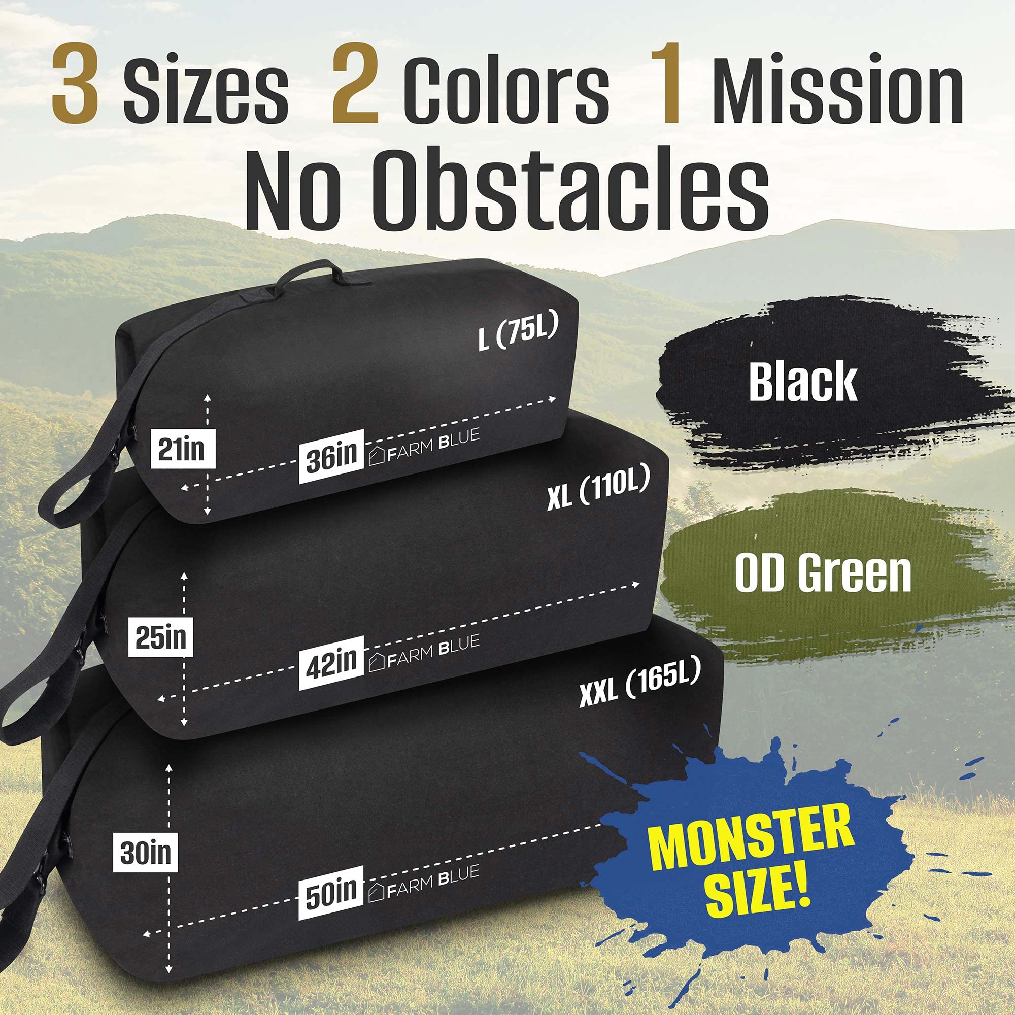 Top Load Duffle Bag Extra Large Military OD Duffel Bags Heavy Duty