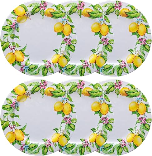 Miniatura 9 de LEHAHA Juego de platos blancos de 6 piezas, platos de melamina duraderos de 11 pulgadas, juego de platos de 6 piezas para cenas formales e