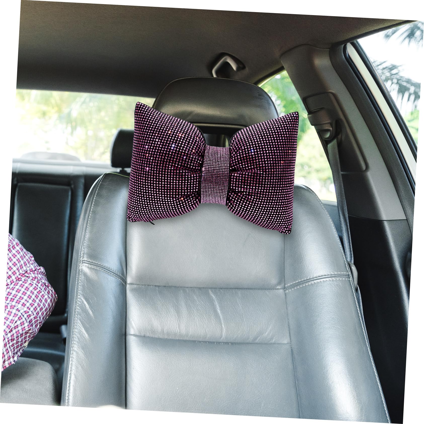 Coussin D’Appui-tête Voiture Nœud Rose, Lot de 2