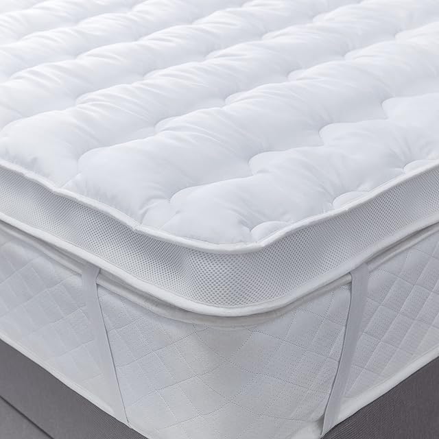 Silentnight Airmax Extra Deep Single Mattress Topper  Extra Thick Deep Fitted Mattress Pad with Mesh Sides to Increase Airflow and Elasticated Straps  Hypoallergenic and Machine Washable - Single