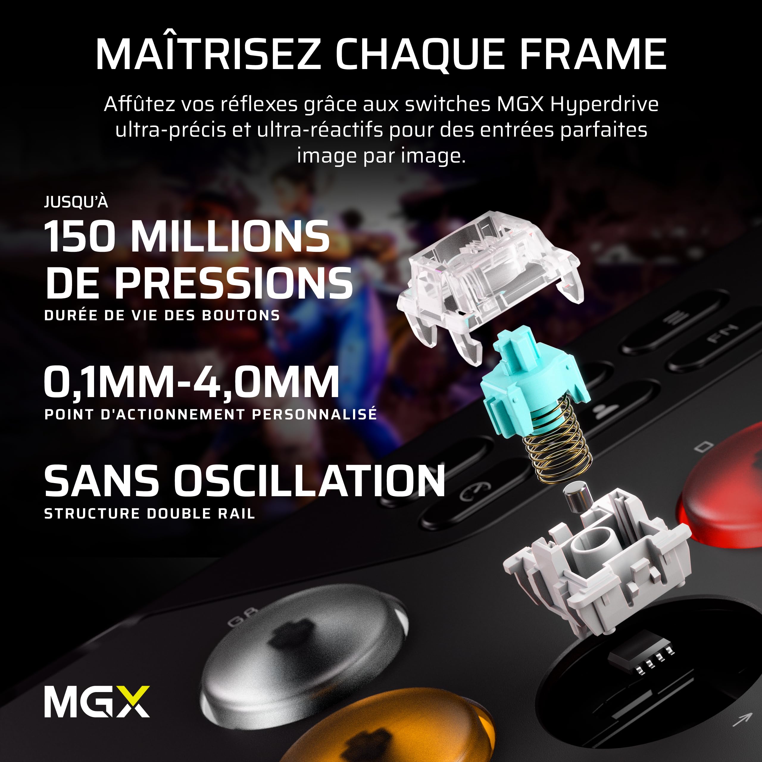 Corsair NOVABLADE PRO Contrôleur sans fil à effet Hall, sans levier – Noir | PS5, PS4, PC, 15 boutons, Éclairage RGB 360°, Fréquence d’interrogation de 1 000 Hz, Connexion sans fil 2,4 GHz, SOCD