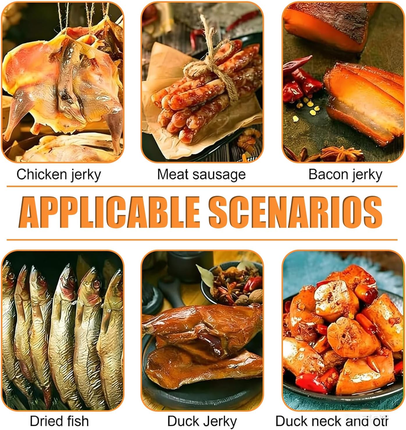 12 Hook Upgraded Commercial Dehydrator, 800W 110V Stainles Steel Small Meat Curing Chamber Box Large Capacity Maker Box Drying Cabinet w/86-176 °F Temperature &Time Control for Meat Vegetable