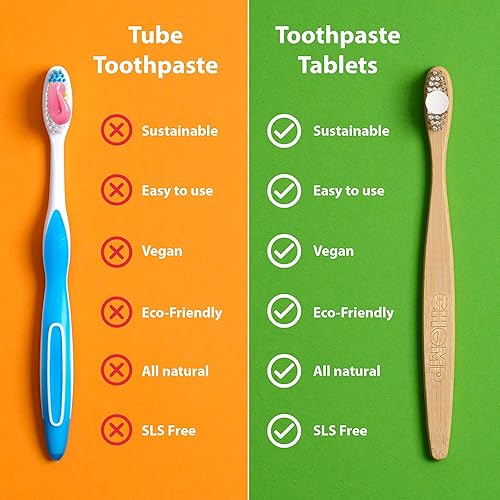 Miniatura 6 de Chomp Tabletas de pasta de dientes de menta verde súper blanqueadoras con recarga nano hidroxiapatita