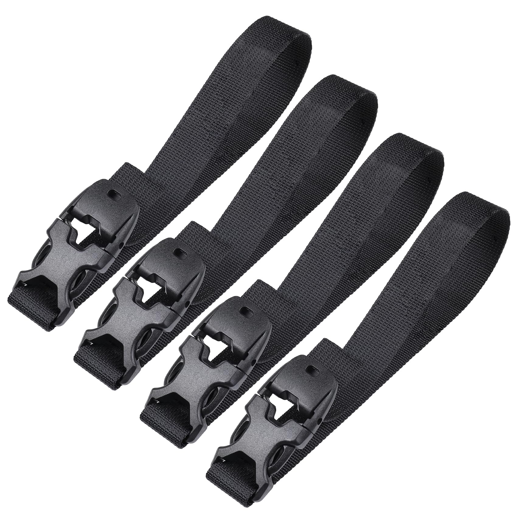 Utility Straps with Quick Release Buckle, Nylon Backpack Accessory Yoga Mat Strap, 0.75"*12" Adjustable for Hiking, Travel, Outdoor Sports-4 Pack (Black, 0.75" W-18 L)-image-23