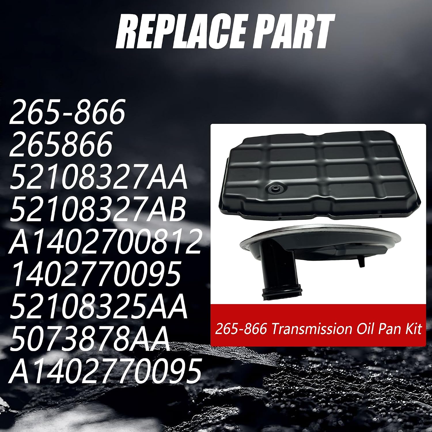 Transmission Oil Pan with Filter and Gasket Fits for NAG1 W5A580 Transmission, for Chrysler 300, for Jeep Grand Cherokee/Wrangler/Commander, for Dodge Challenger/Charger/Magnum/Nitro 52108325AA 05-16