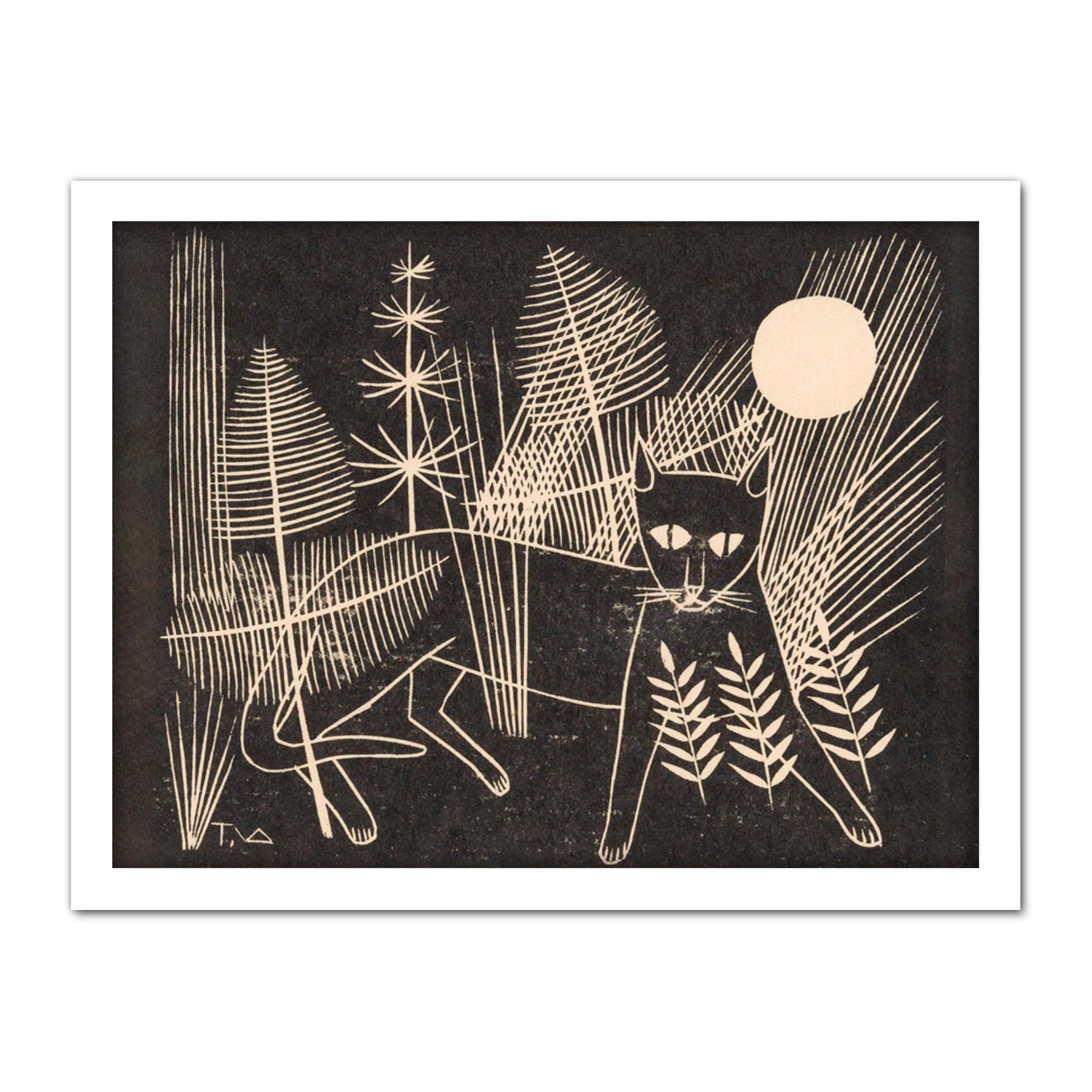 Artery8 Tinus Van Doorn Kitten Cat Jeroen On Yacht Artwork Framed Wall Art Print 18X24 Inch
