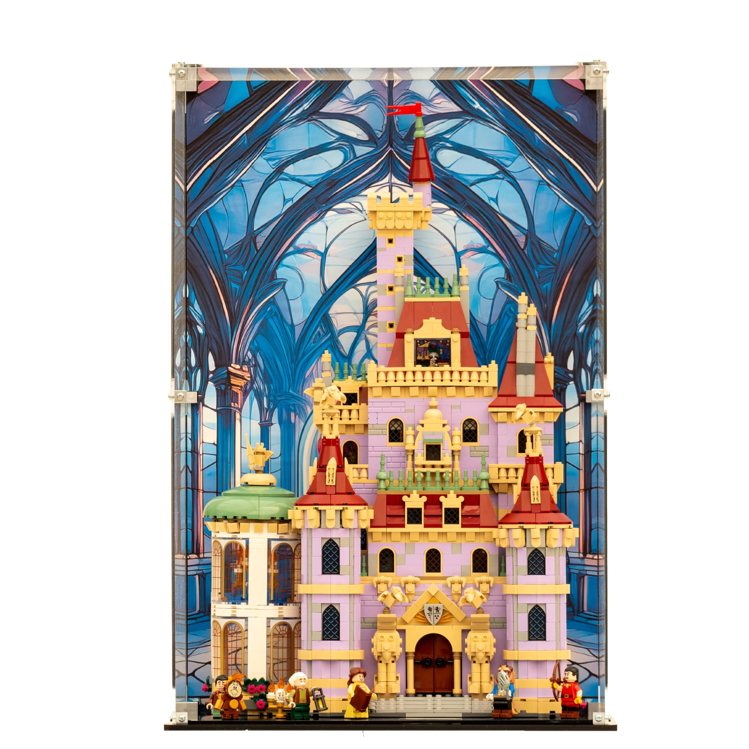 Acrylic Display Case compatible with LEGO® Disney Beauty and the Beast Castle (43263) (Clear Back Panel)