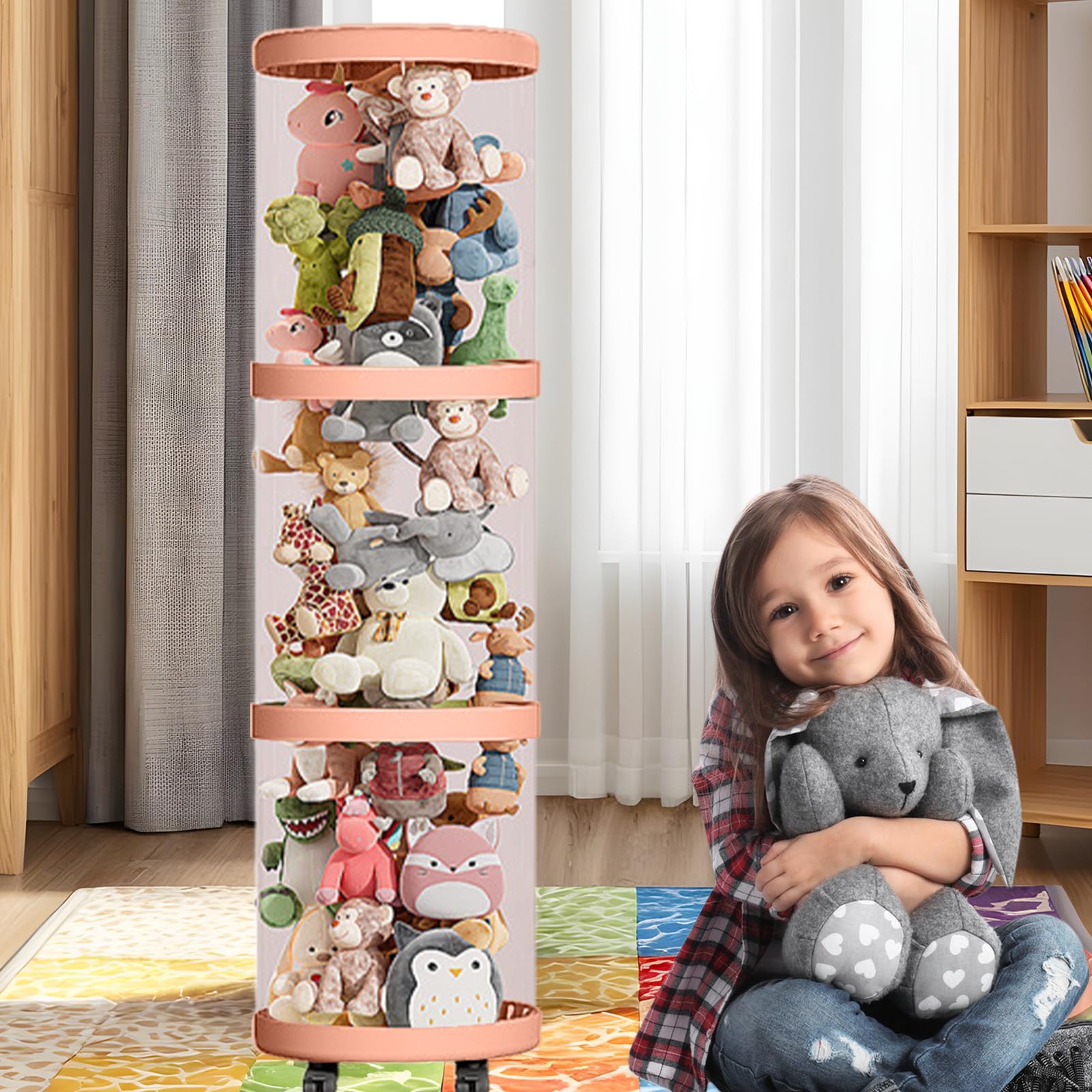 Tubo organizador de animales de peluche,Almacenamiento de tubos de animales