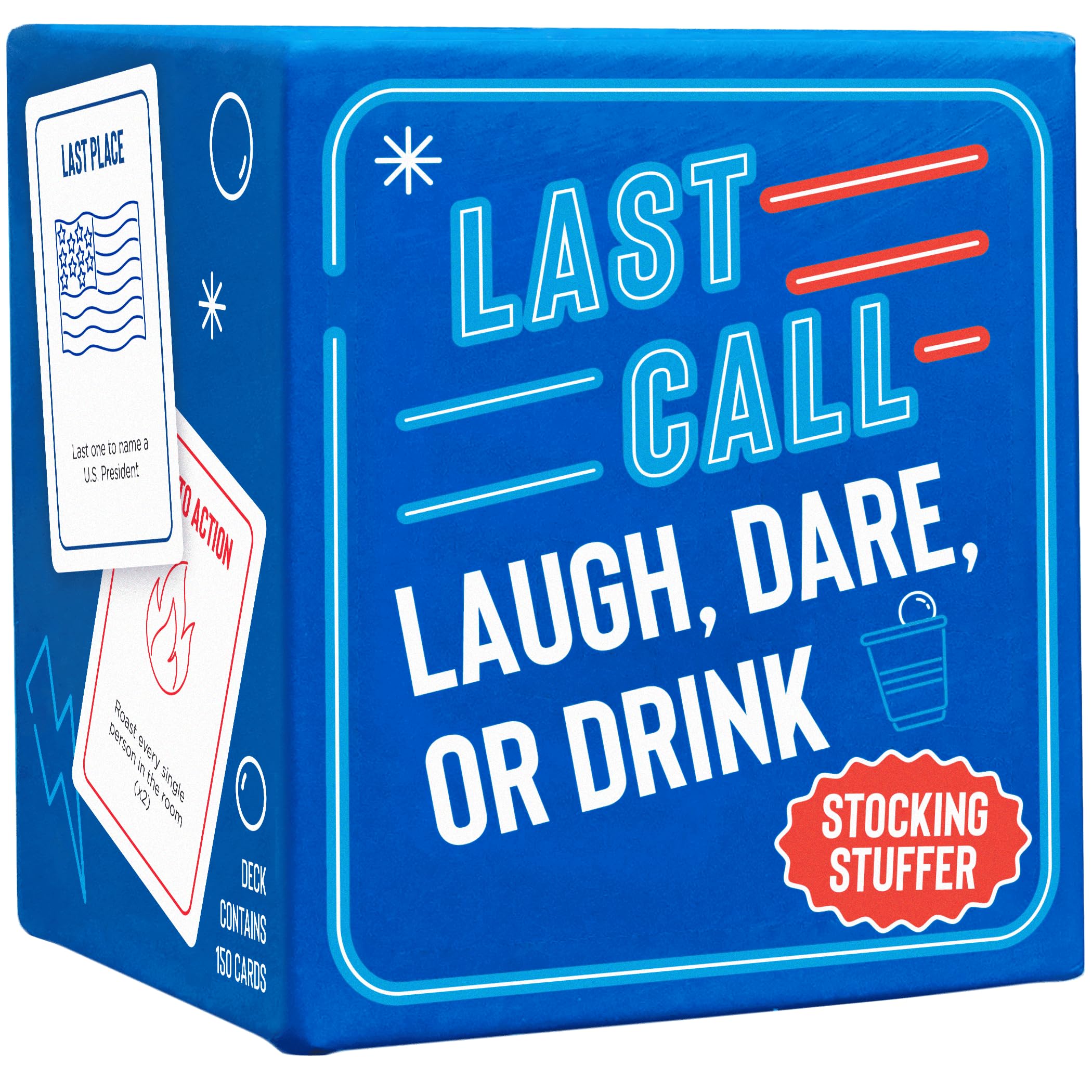 Off Topic Last Call Drinking Game for Adults - Drunk Game Cards for Parties and Group Game Nights, Blue