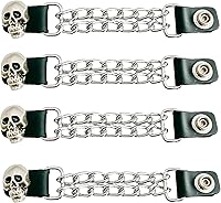 Vista 10 de Funk Plus Extensores de chaleco de motocicleta de 4 pulgadas, doble cadena cromada, chaqueta MC a presión regular fabricada en EE. UU