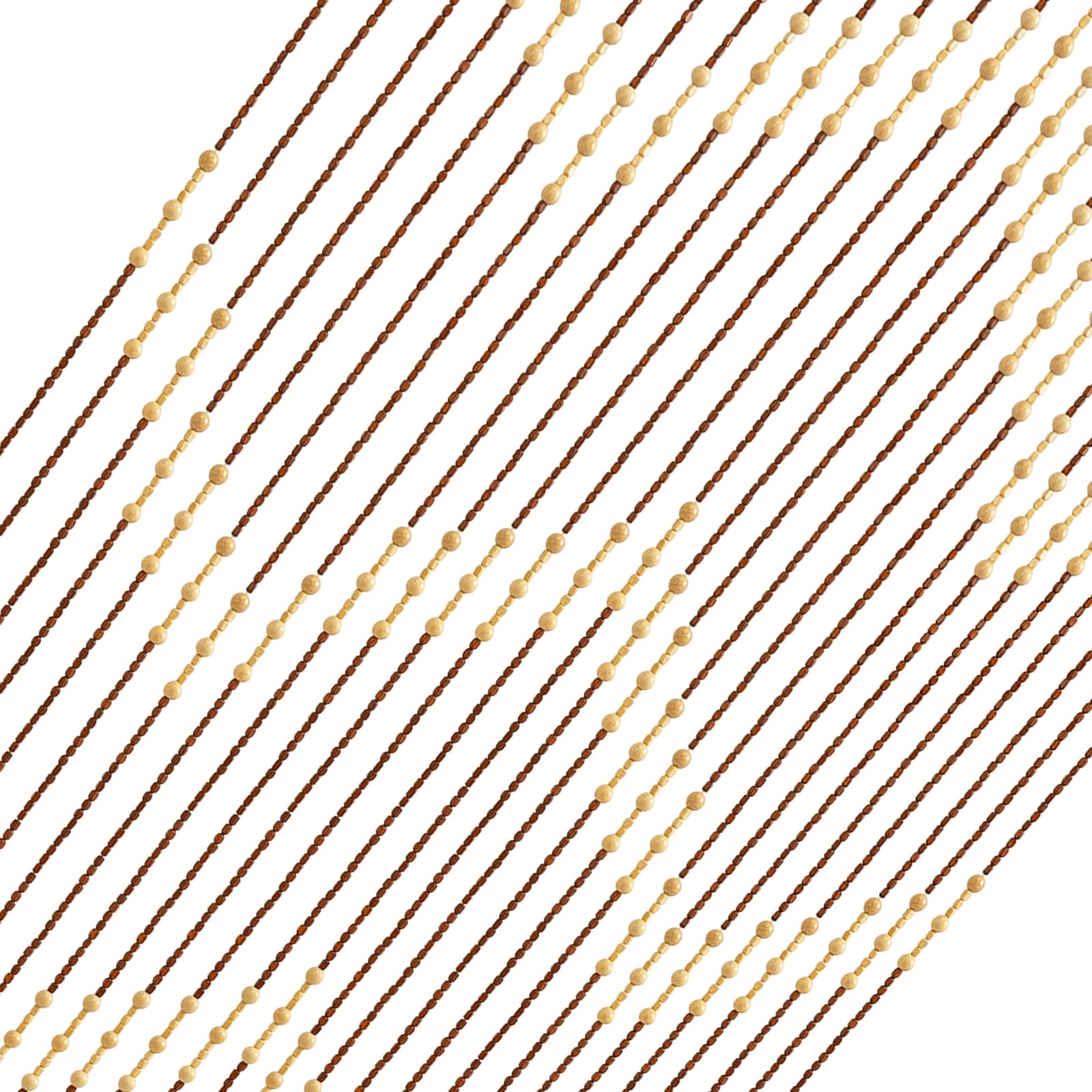 Rideau de perles en bois, en bambou, design rétro, 90 x 175 cm, respirant, avec traverses, en bois, comme cloison, décoration pour portes et balcons